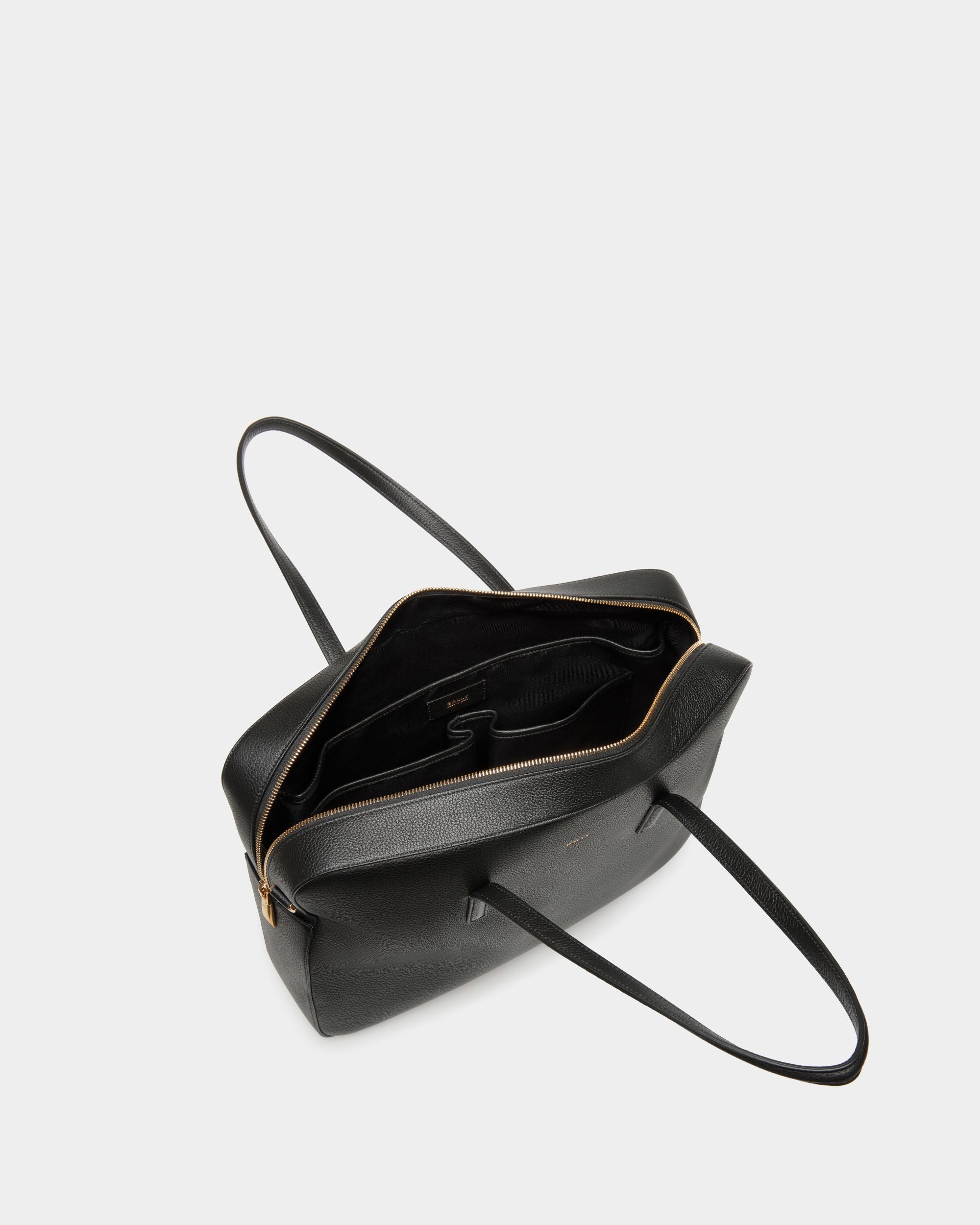Borsa Business Emblem In Pelle Granata Nera - Donna - Bally - 05