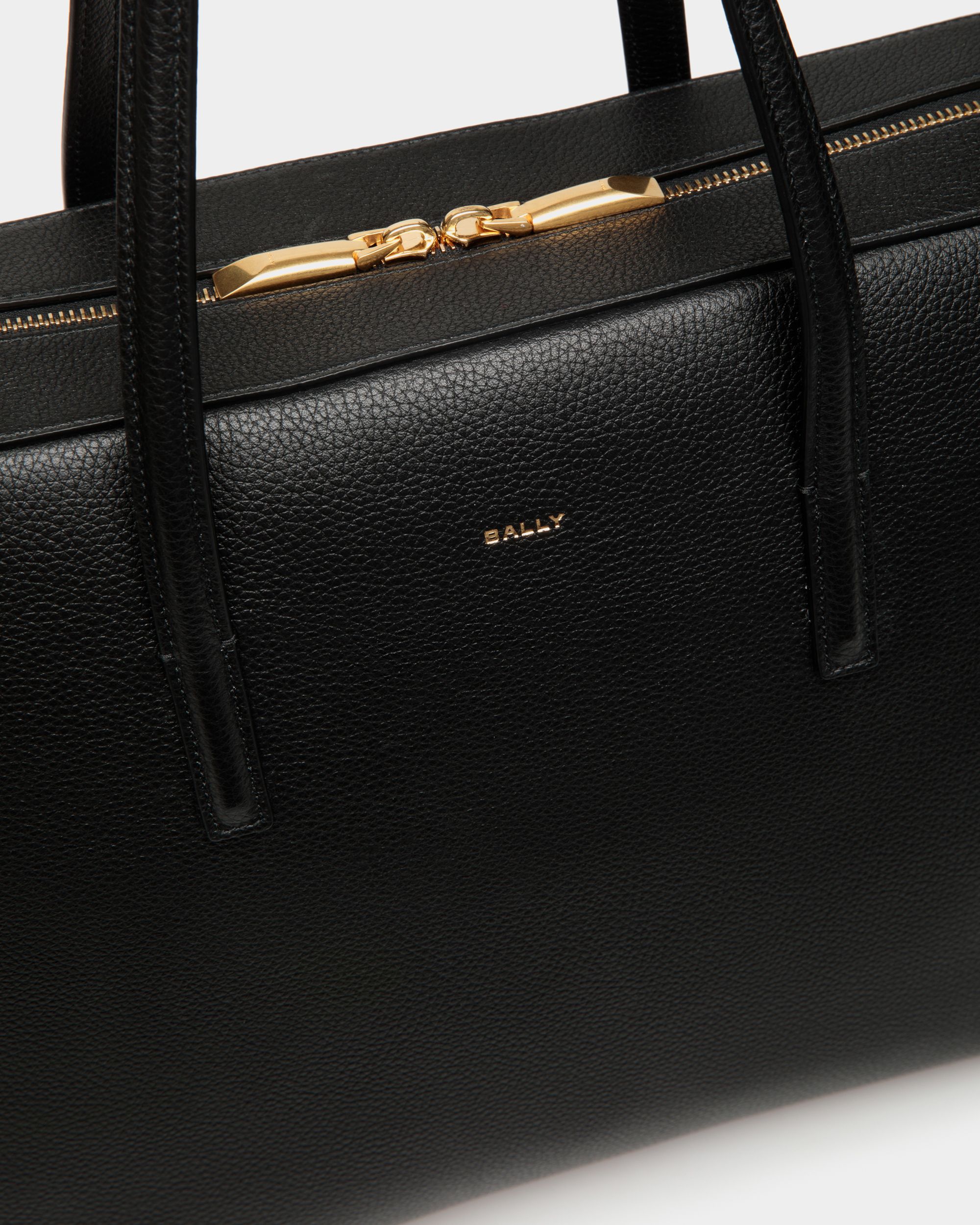 Borsa Business Emblem In Pelle Granata Nera - Donna - Bally - 06
