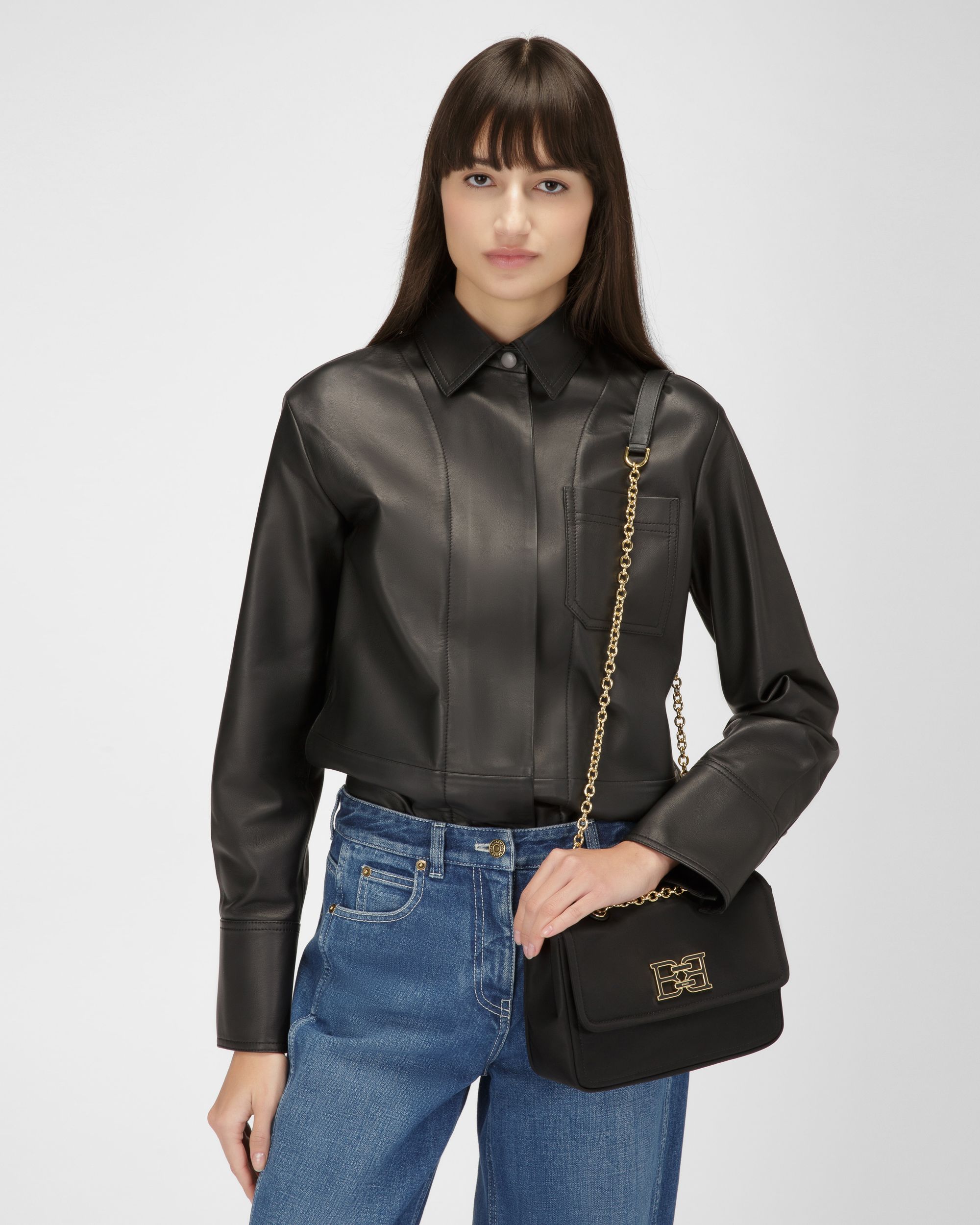 Ehrin Borsa A Tracolla In Nylon Nero - Donna - Bally - 03