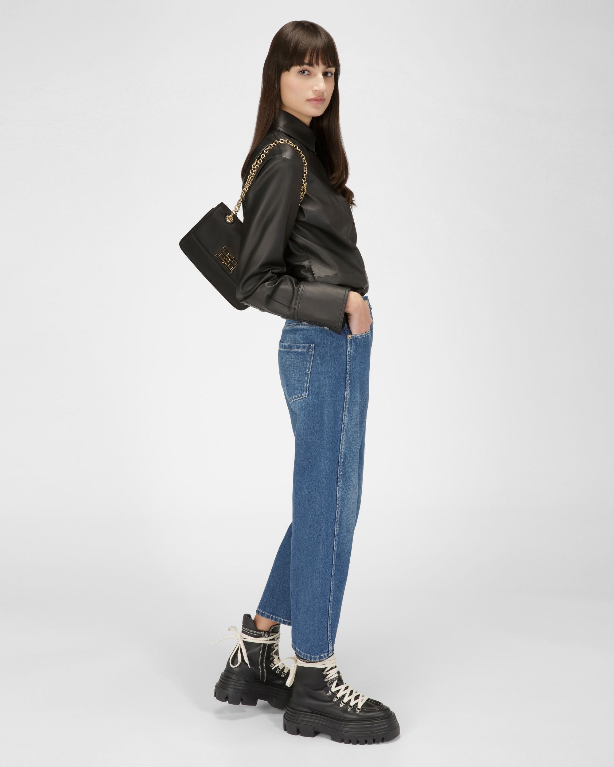 Ehrin Borsa A Tracolla In Nylon Nero - Donna - Bally - 08