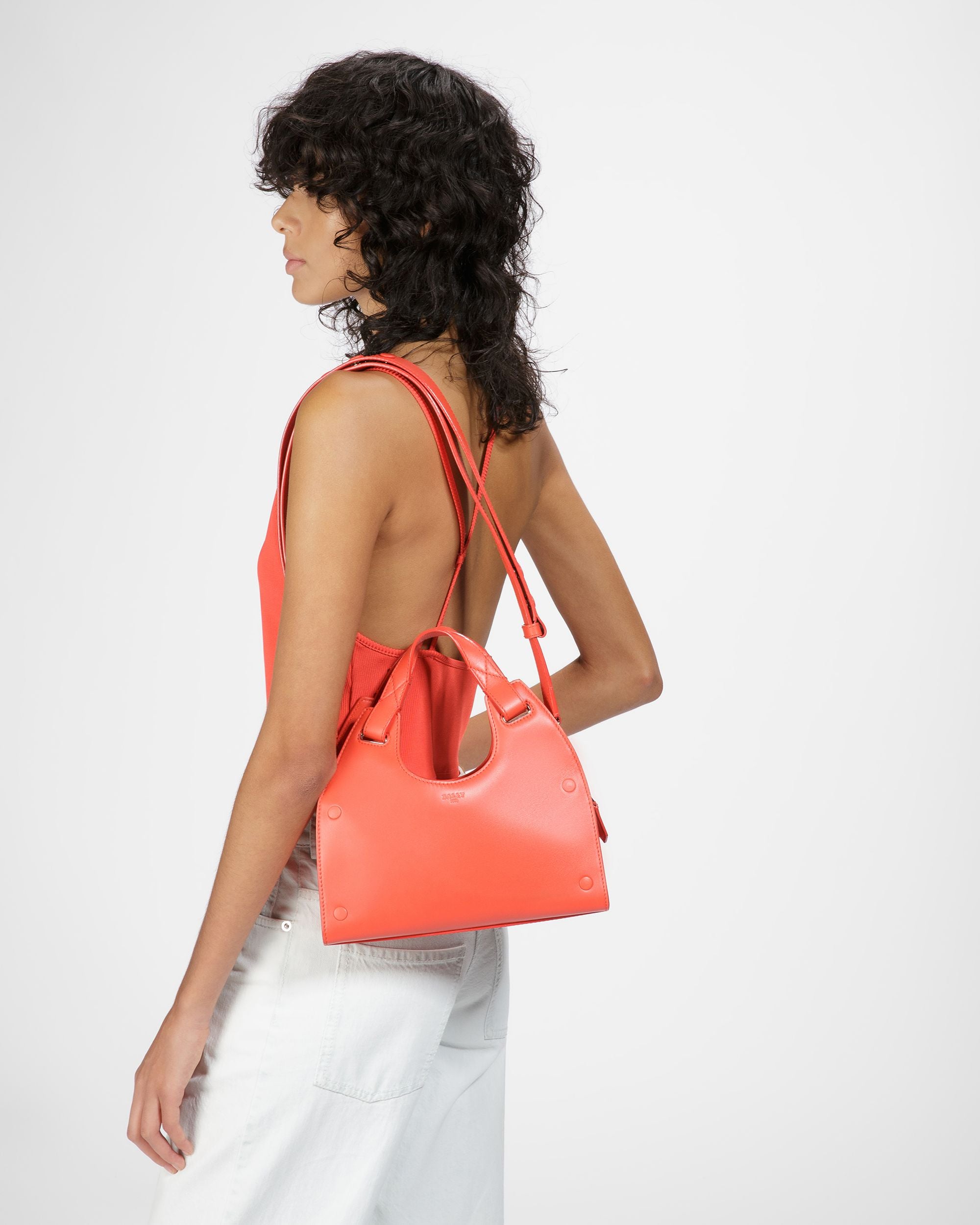 Ahres S Borsa A Tracolla In Pelle Arancione - Donna - Bally - 02