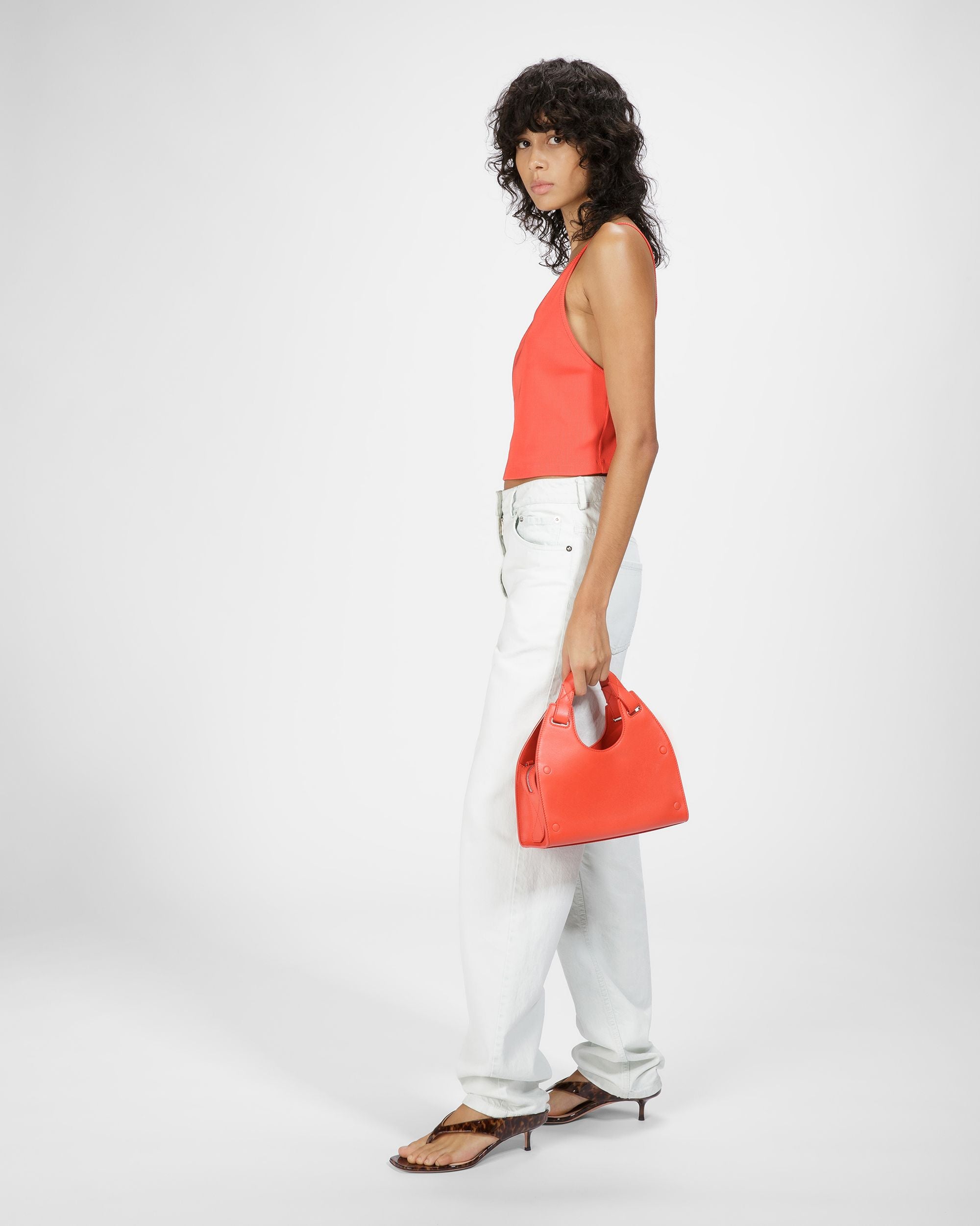 Ahres S Borsa A Tracolla In Pelle Arancione - Donna - Bally - 05