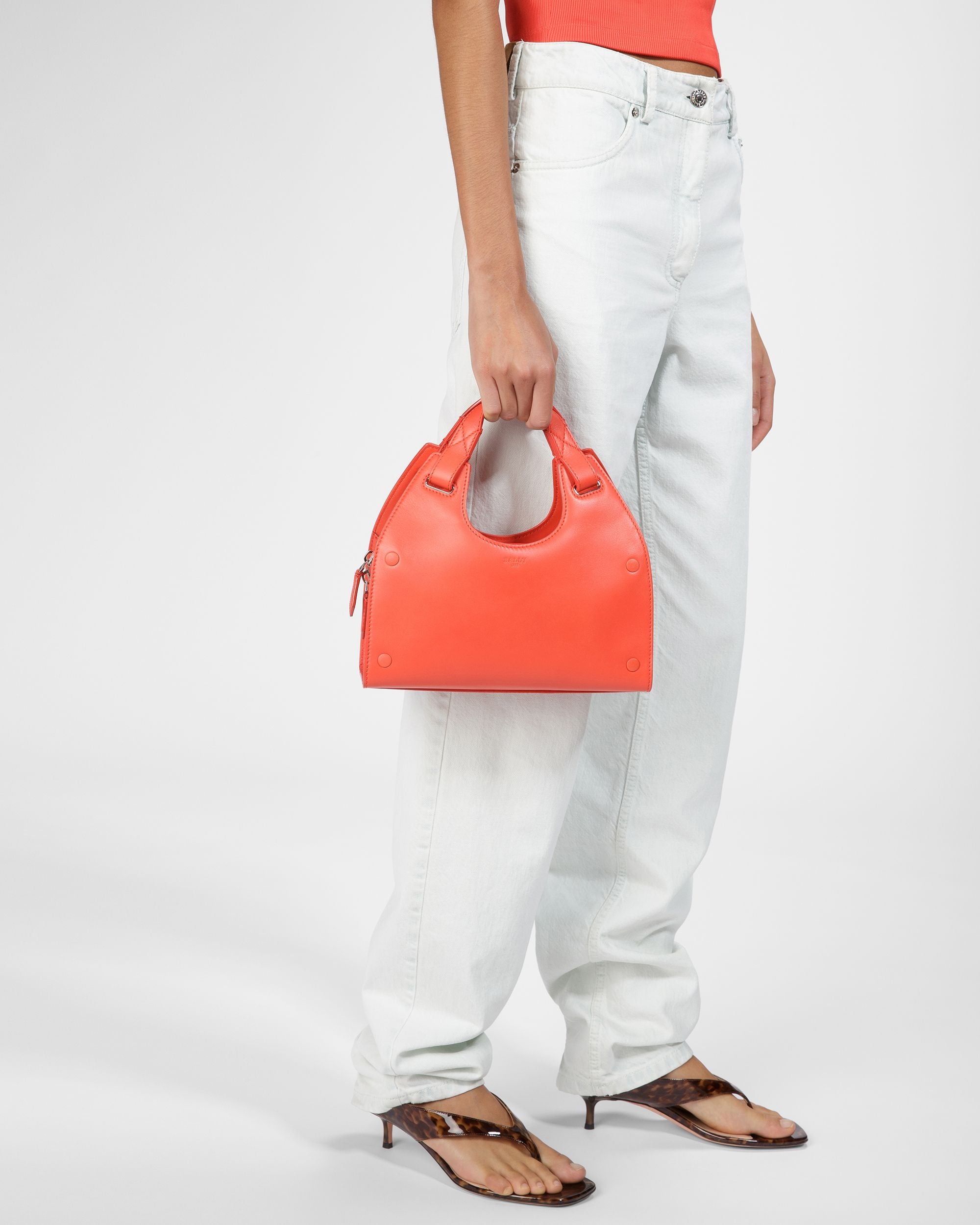 Ahres S Borsa A Tracolla In Pelle Arancione - Donna - Bally - 07