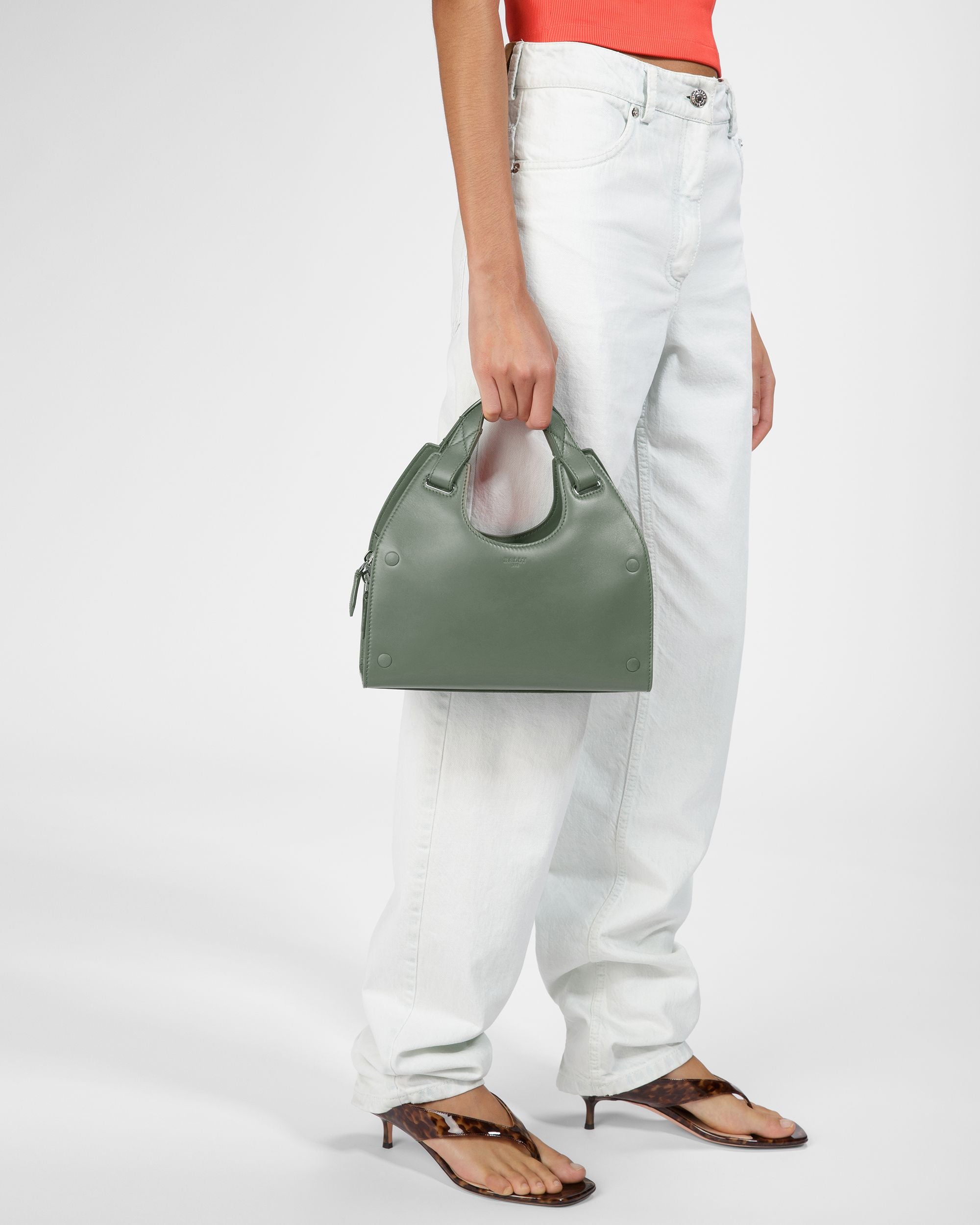 Ahres Small Borsa A Spalla In Pelle Verde Salvia - Donna - Bally - 03