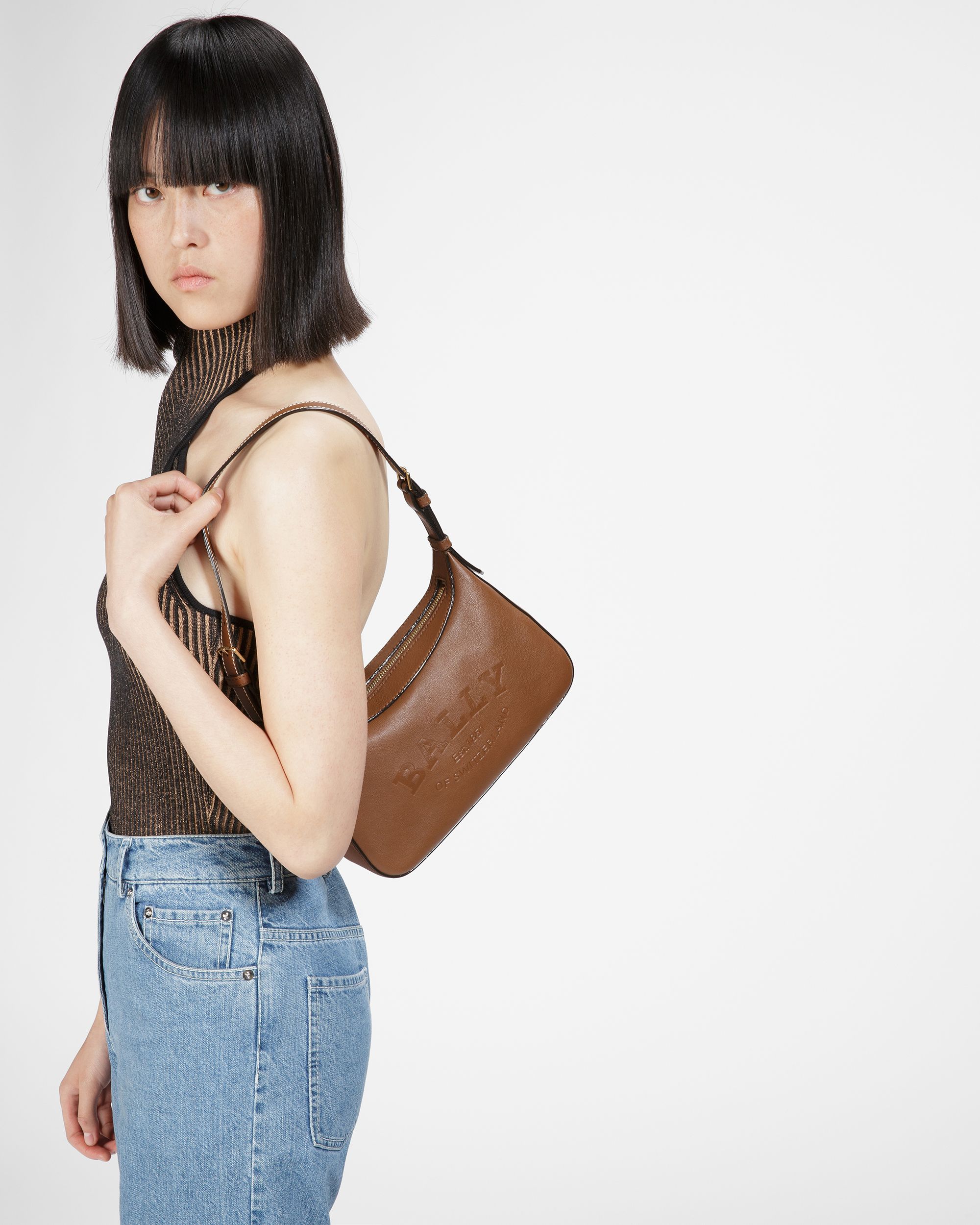 Coralye Borsa A Tracolla In Pelle Marrone - Donna - Bally - 02