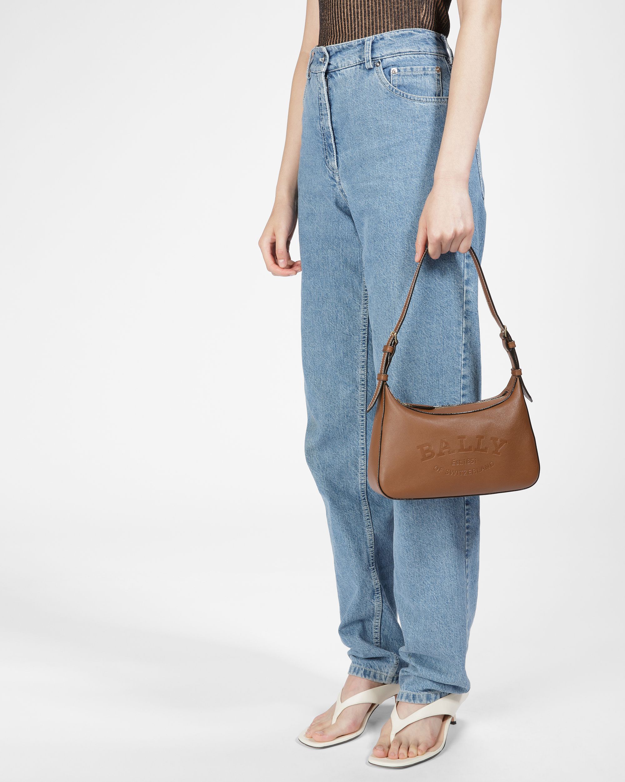 Coralye Borsa A Tracolla In Pelle Marrone - Donna - Bally - 10