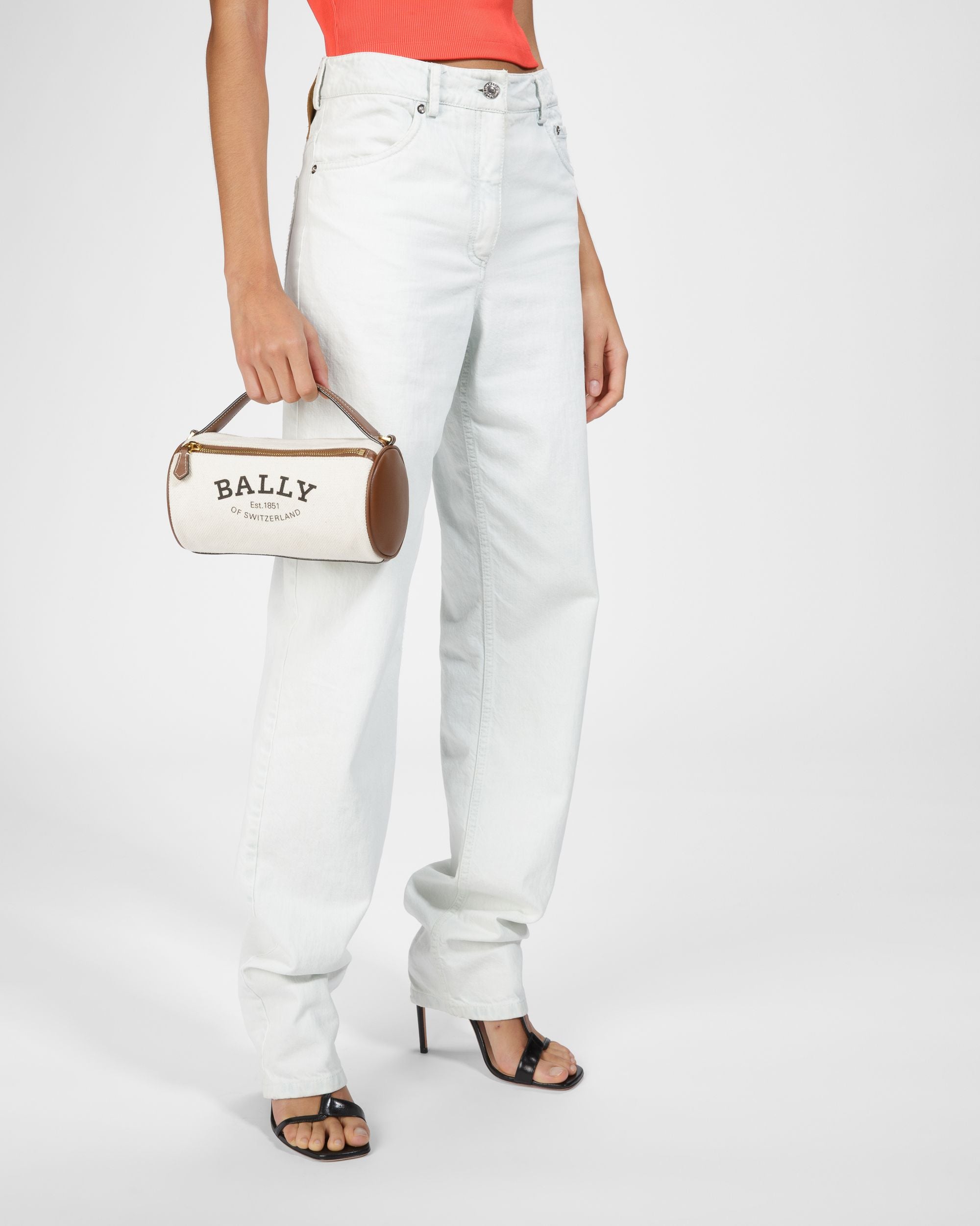 Calyn Borsa A Tracolla In Tessuto Color Naturale - Donna - Bally - 02