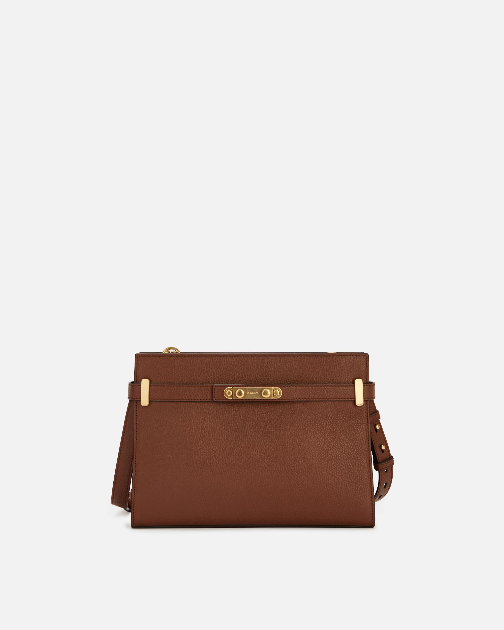 Borsa A Spalla Carriage In Pelle Granata Marrone - Donna - Bally - 01