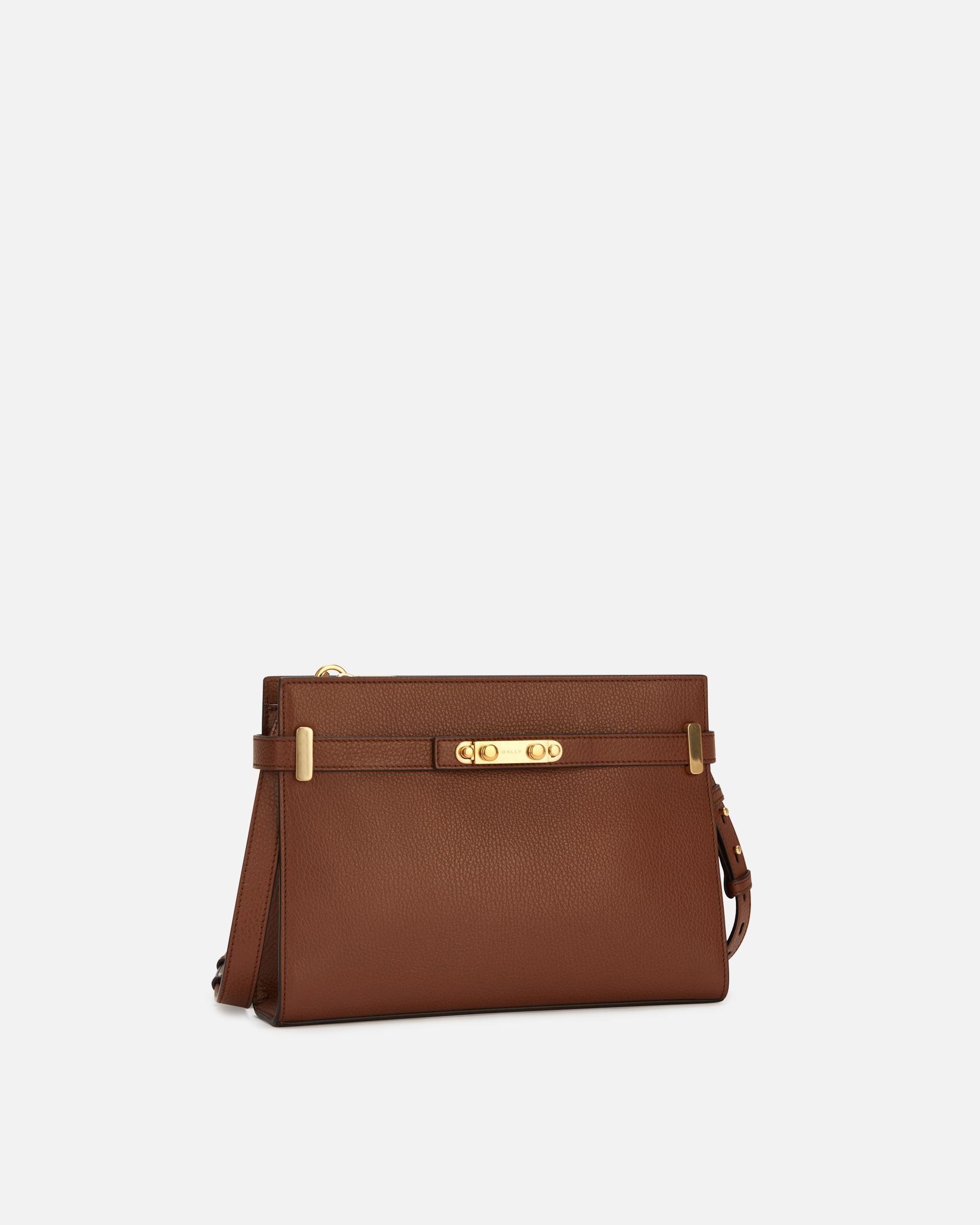 Borsa A Spalla Carriage In Pelle Granata Marrone - Donna - Bally - 03