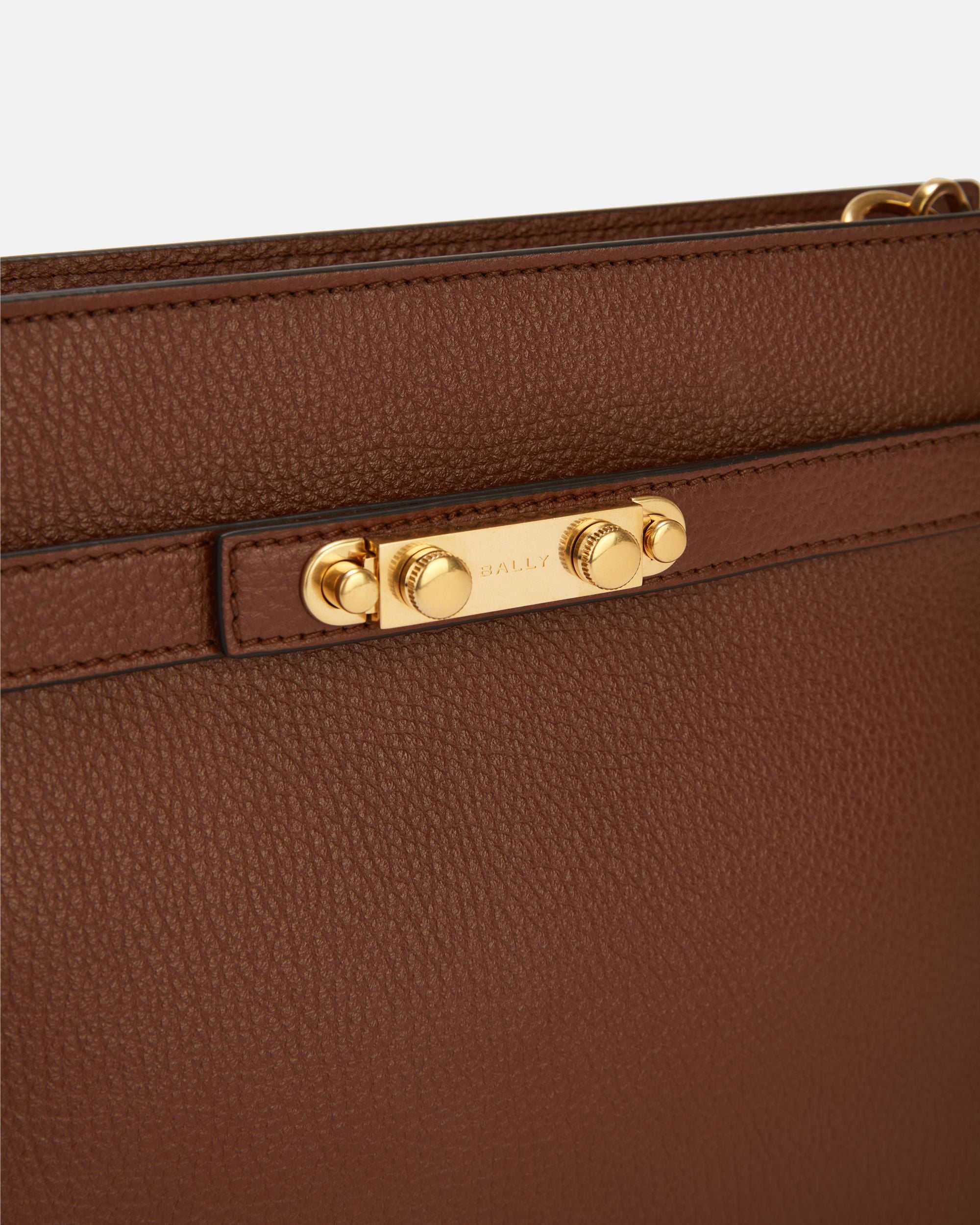 Borsa A Spalla Carriage In Pelle Granata Marrone - Donna - Bally - 05