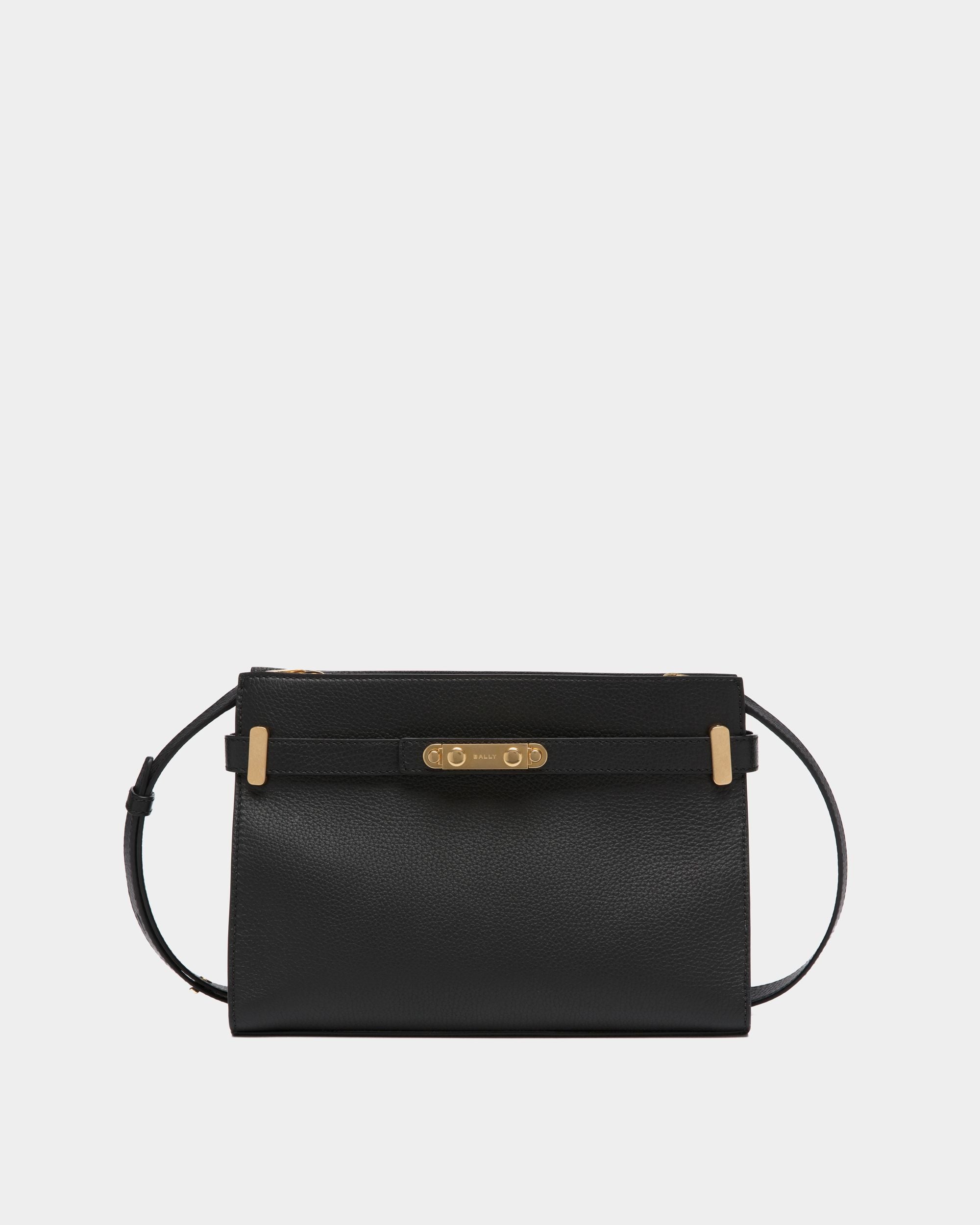 Borsa A Spalla Carriage In Pelle Zigrinata Nera - Donna - Bally - 01