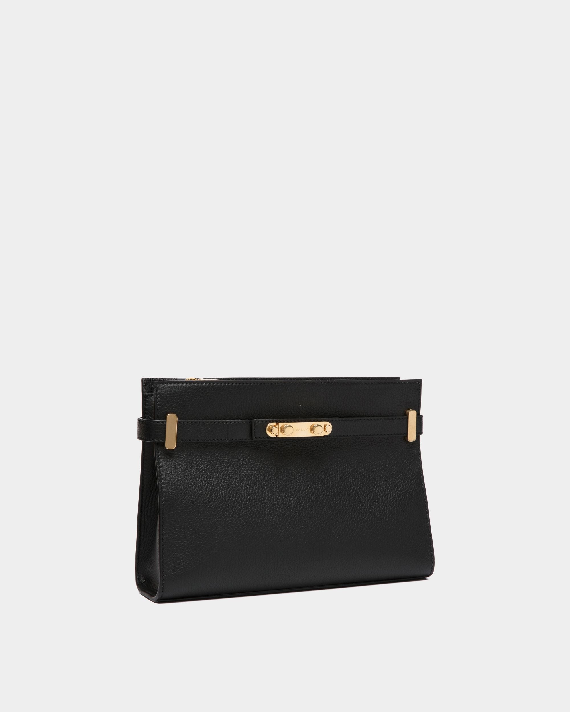 Borsa A Spalla Carriage In Pelle Zigrinata Nera - Donna - Bally - 04