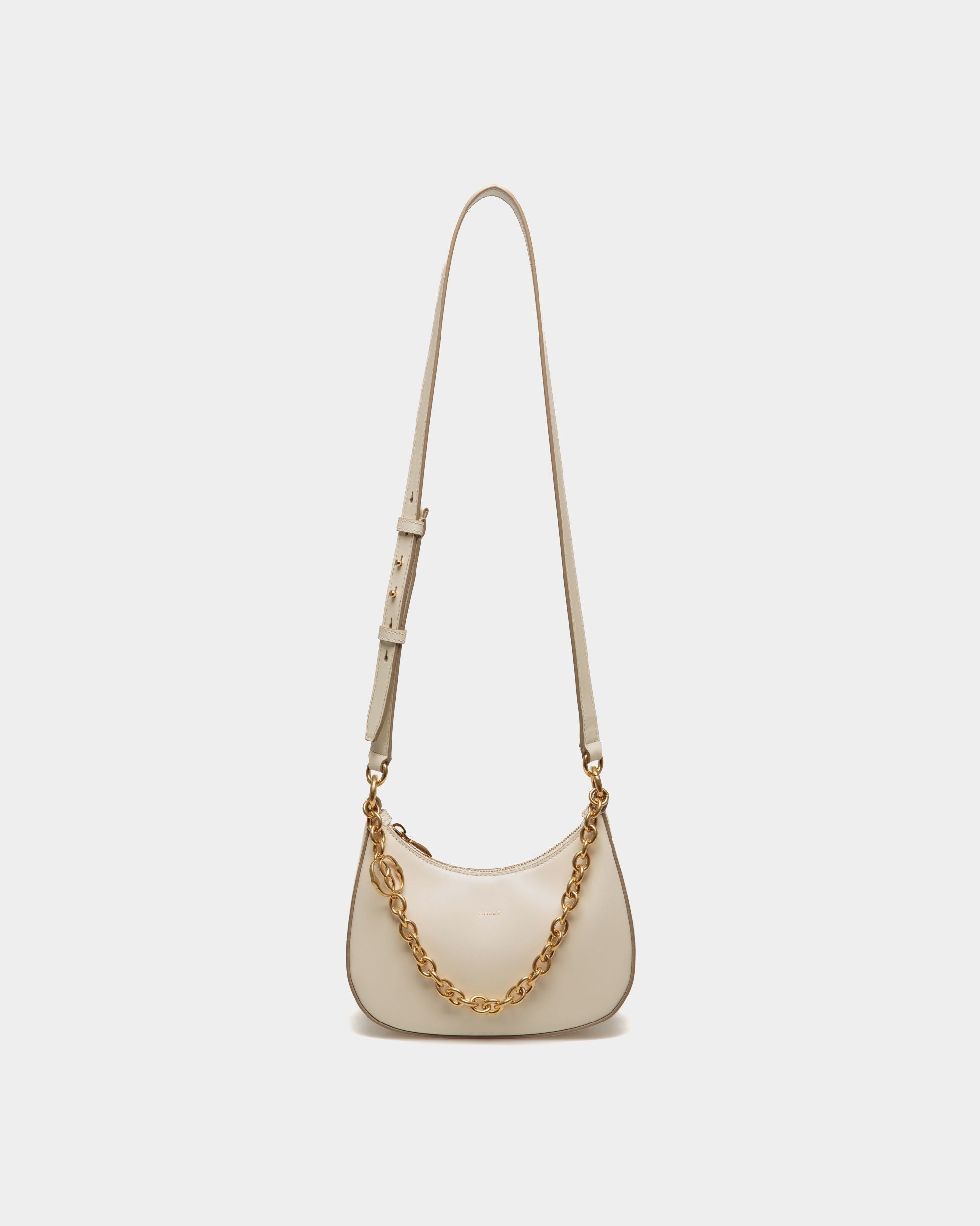Borsa A Tracolla Mini Emblem In Pelle Spazzolata Bianca - Donna - Bally - 01