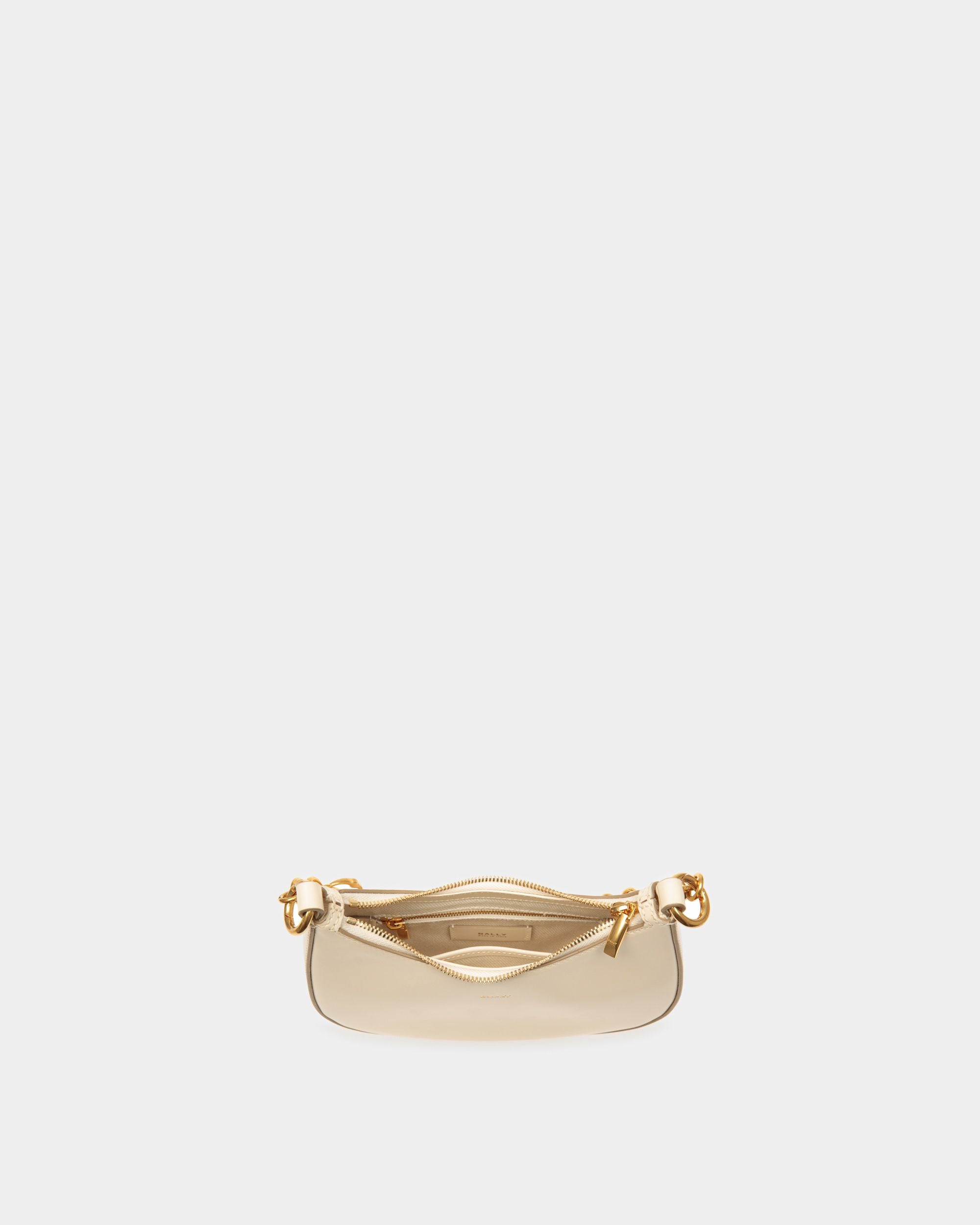 Borsa A Tracolla Mini Emblem In Pelle Spazzolata Bianca - Donna - Bally - 05