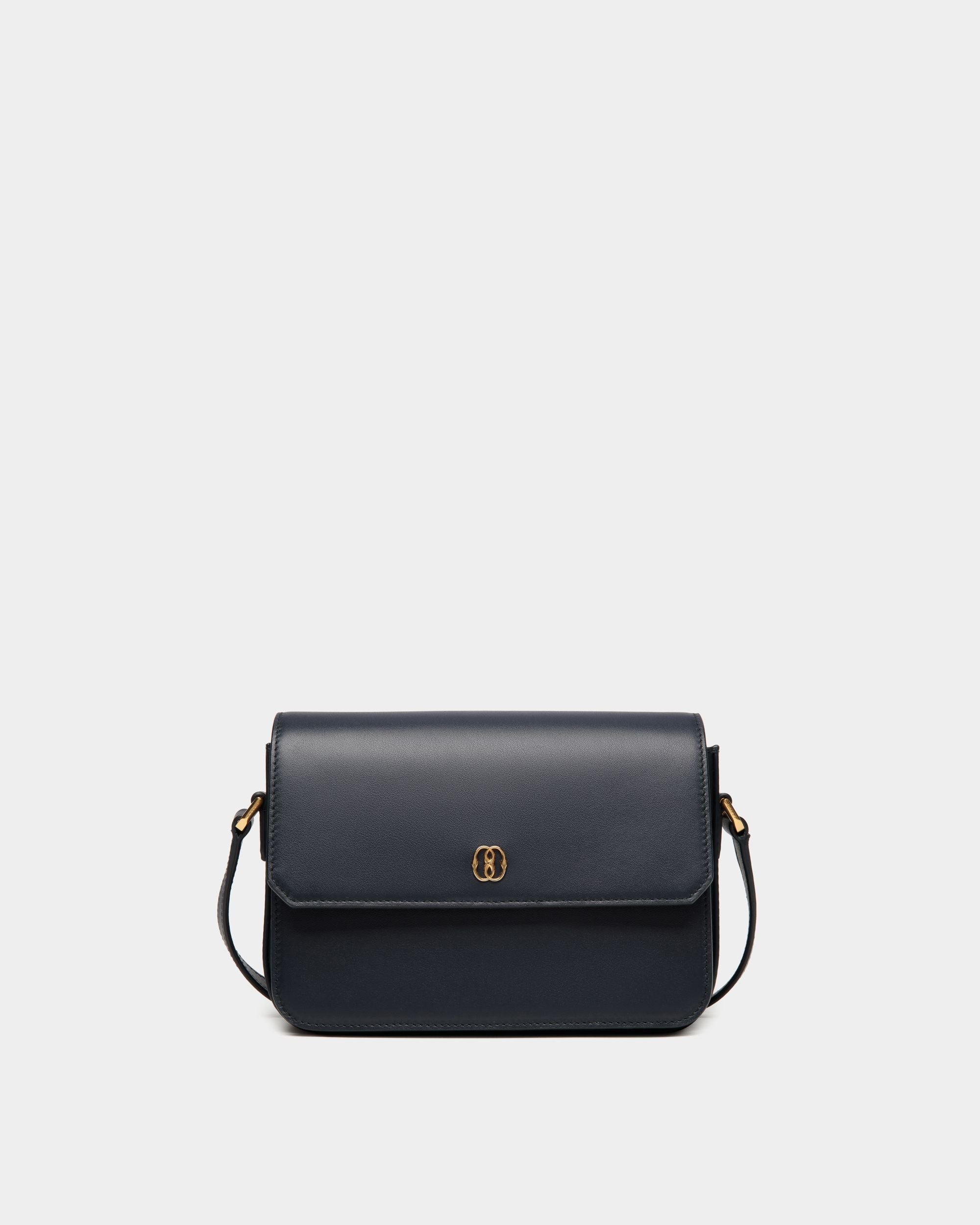 Borsa A Tracolla Piccola Emblem In Pelle Navy Blue - Donna - Bally - 01