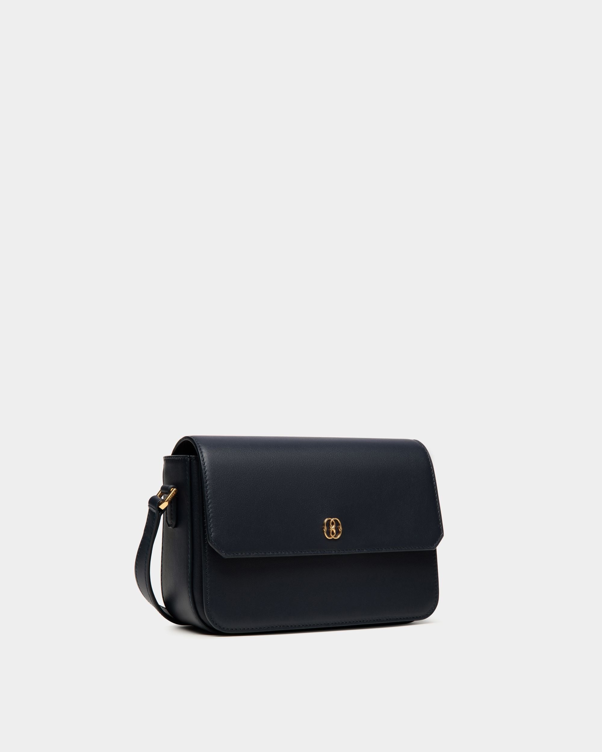 Borsa A Tracolla Piccola Emblem In Pelle Navy Blue - Donna - Bally - 03