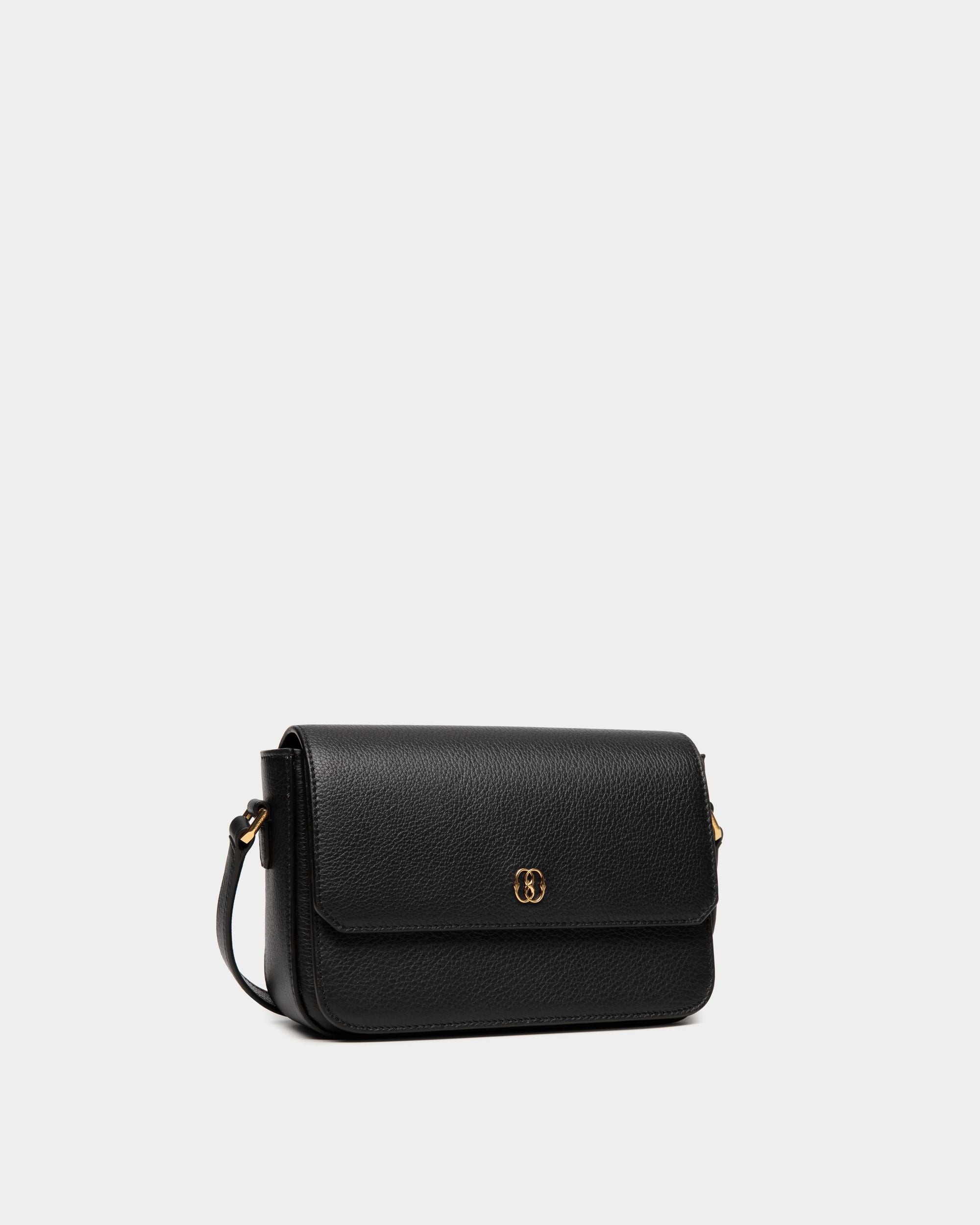 Borsa A Tracolla Piccola Emblem In Pelle Granata Nera - Donna - Bally - 04