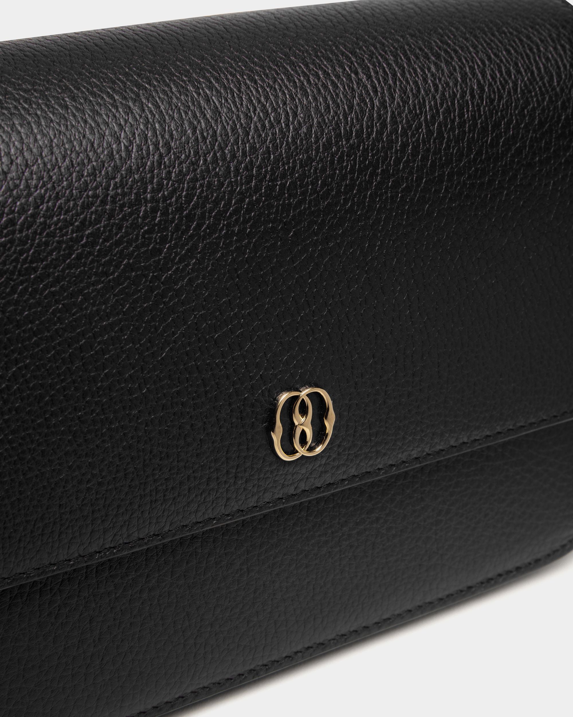 Borsa A Tracolla Piccola Emblem In Pelle Granata Nera - Donna - Bally - 05