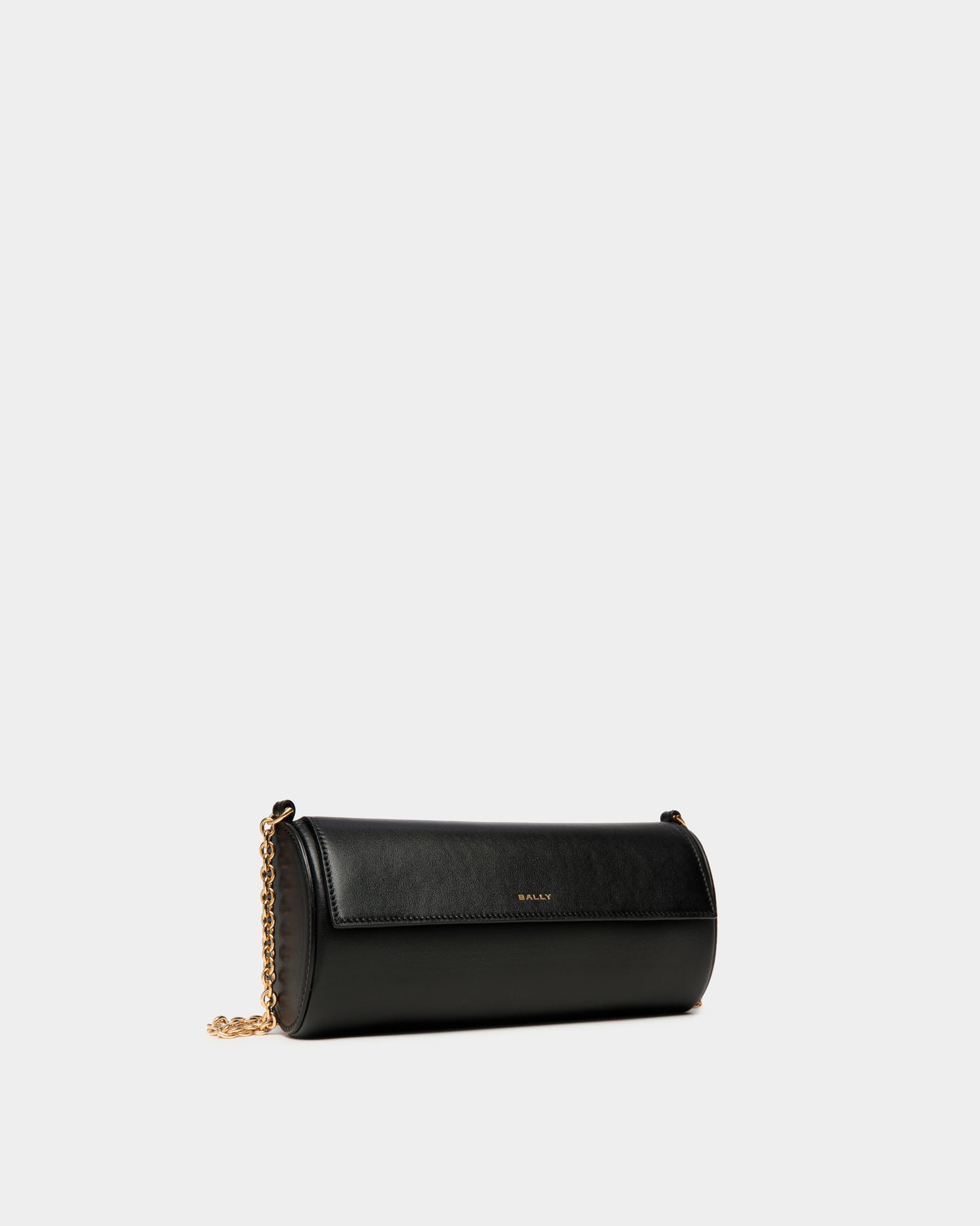 Borsa Mini Emblem In Pelle Nera - Donna - Bally - 04