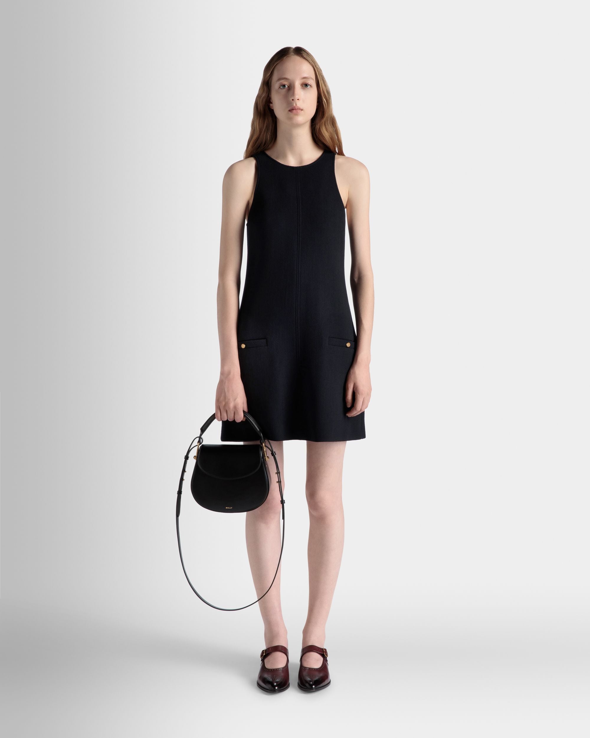Borsa A Tracolla Lune In Pelle Nera - Donna - Bally - 02