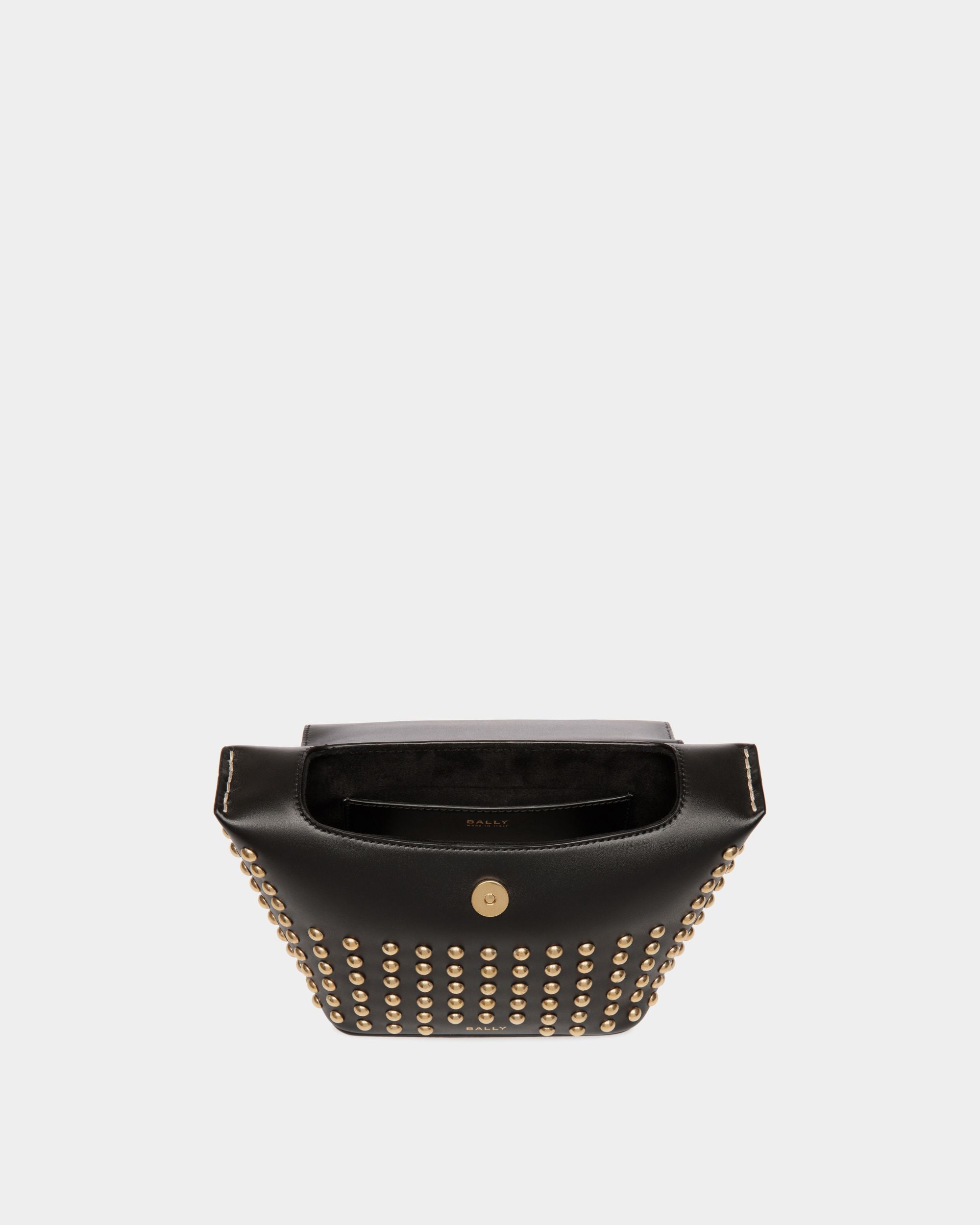 Borsa Mini Belle In Pelle Nera Con Borchie - Donna - Bally - 03