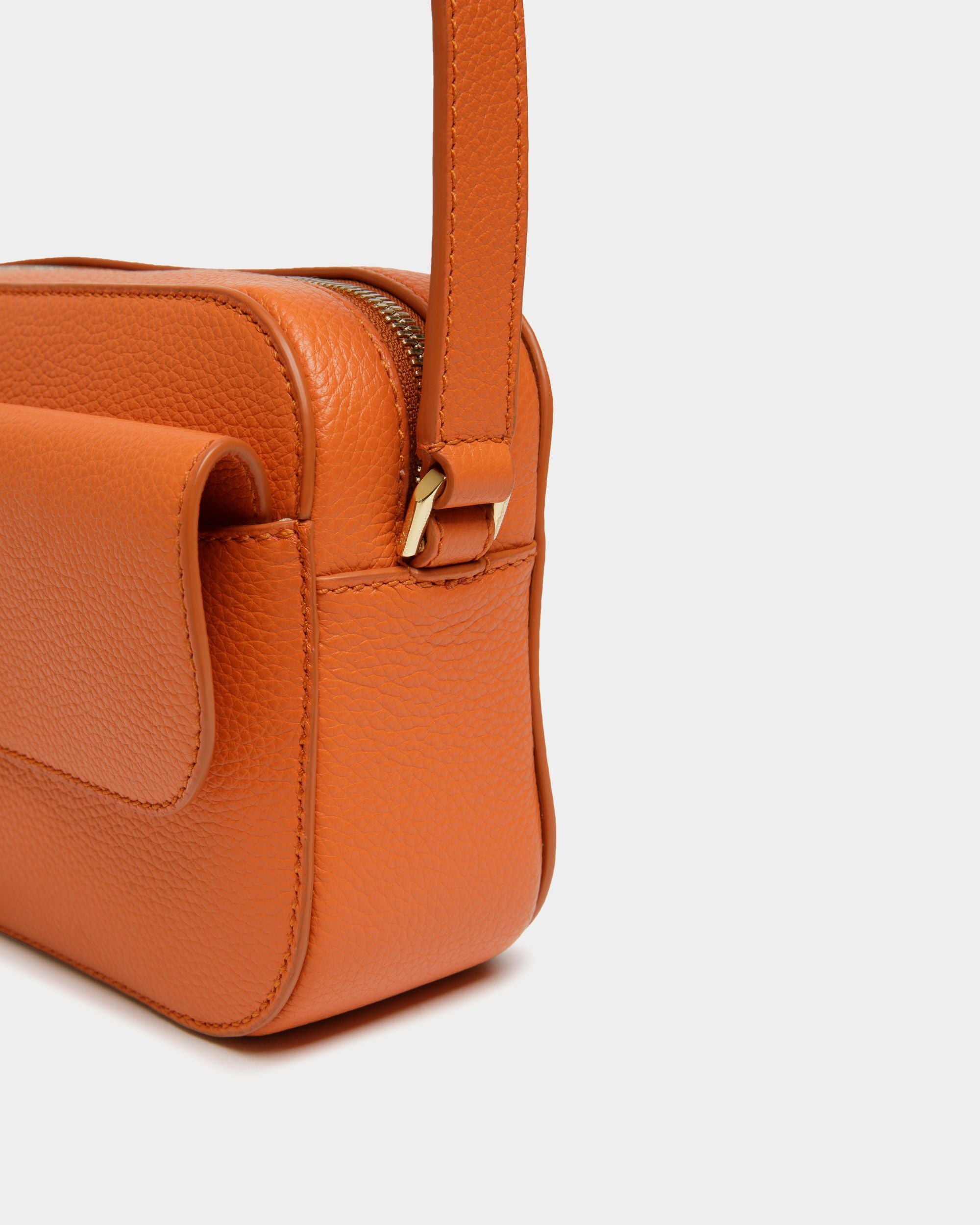 Borsa A Tracolla Piccola Lock Me In Pelle Granata Koi Orange - Donna - Bally - 02