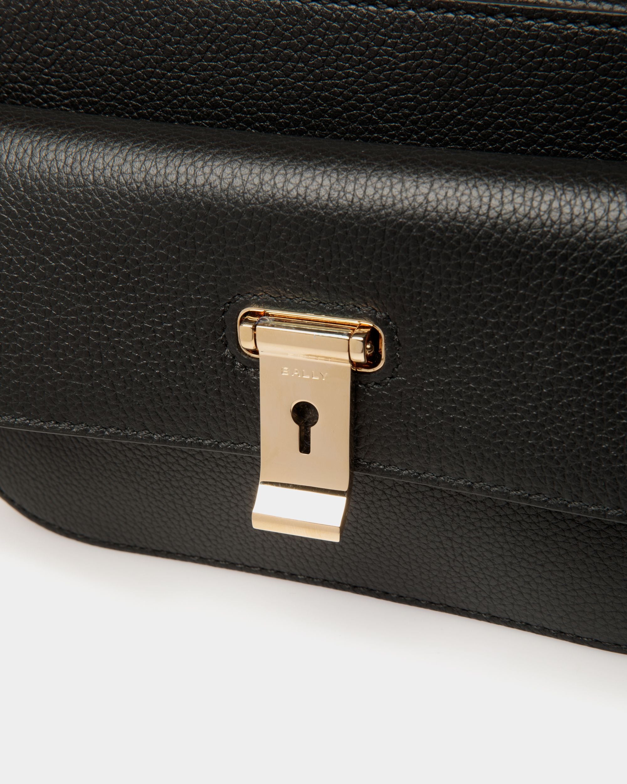 Borsa A Tracolla Piccola Lock Me In Pelle Granata Nera - Donna - Bally - 05