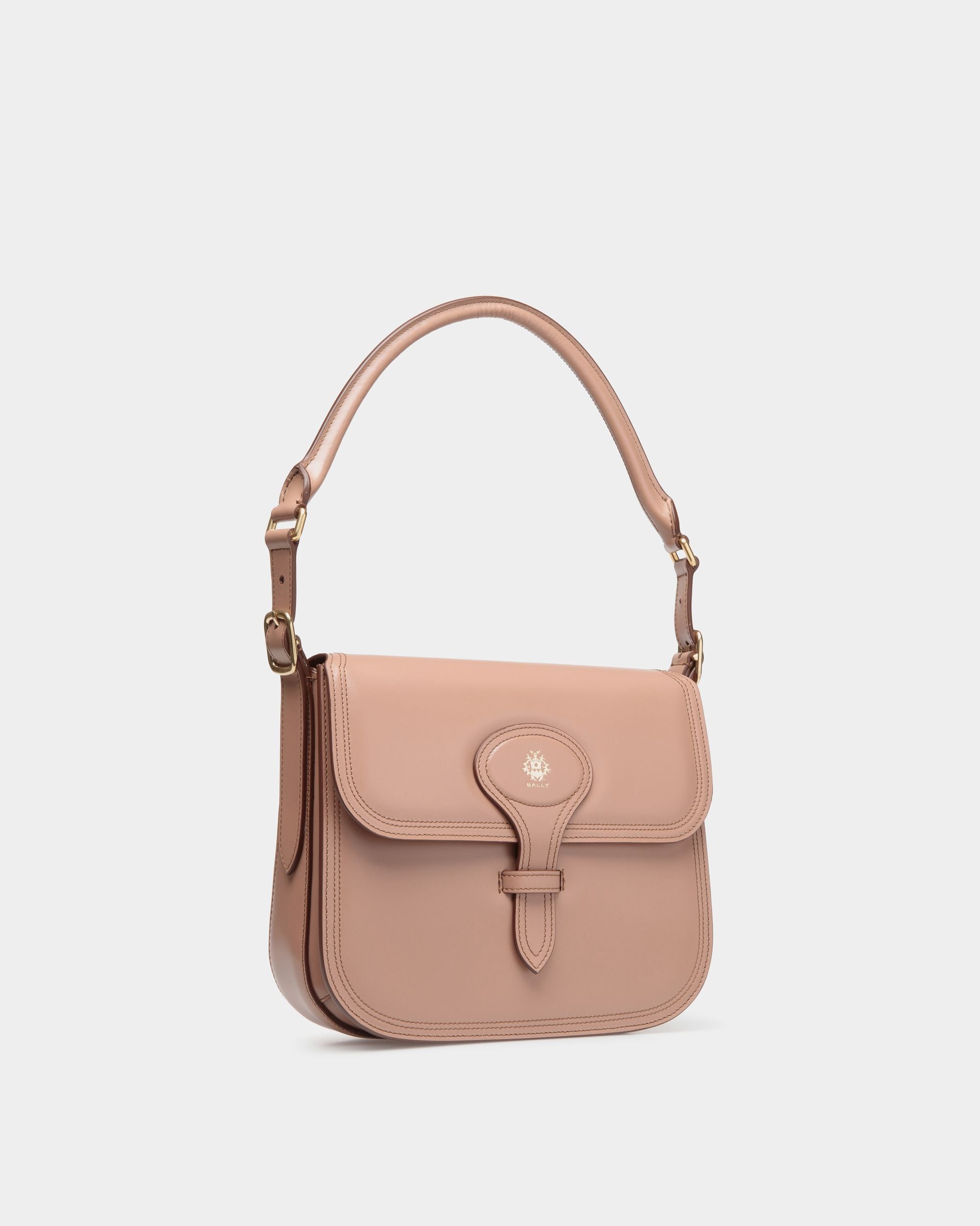 Borsa A Tracolla Beckett In Pelle Spazzolata Praline Beige - Donna - Bally - 02