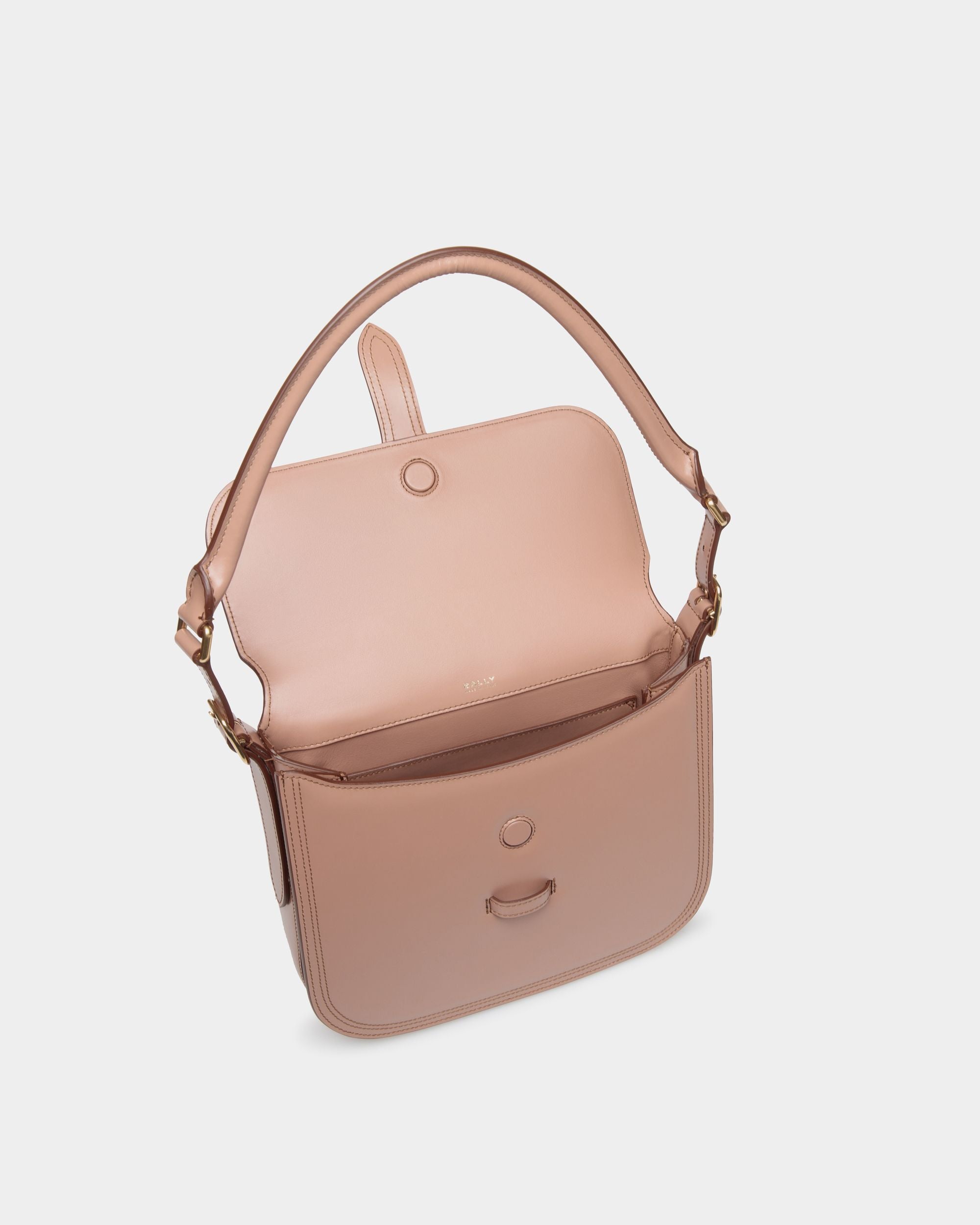 Borsa A Tracolla Beckett In Pelle Spazzolata Praline Beige - Donna - Bally - 03