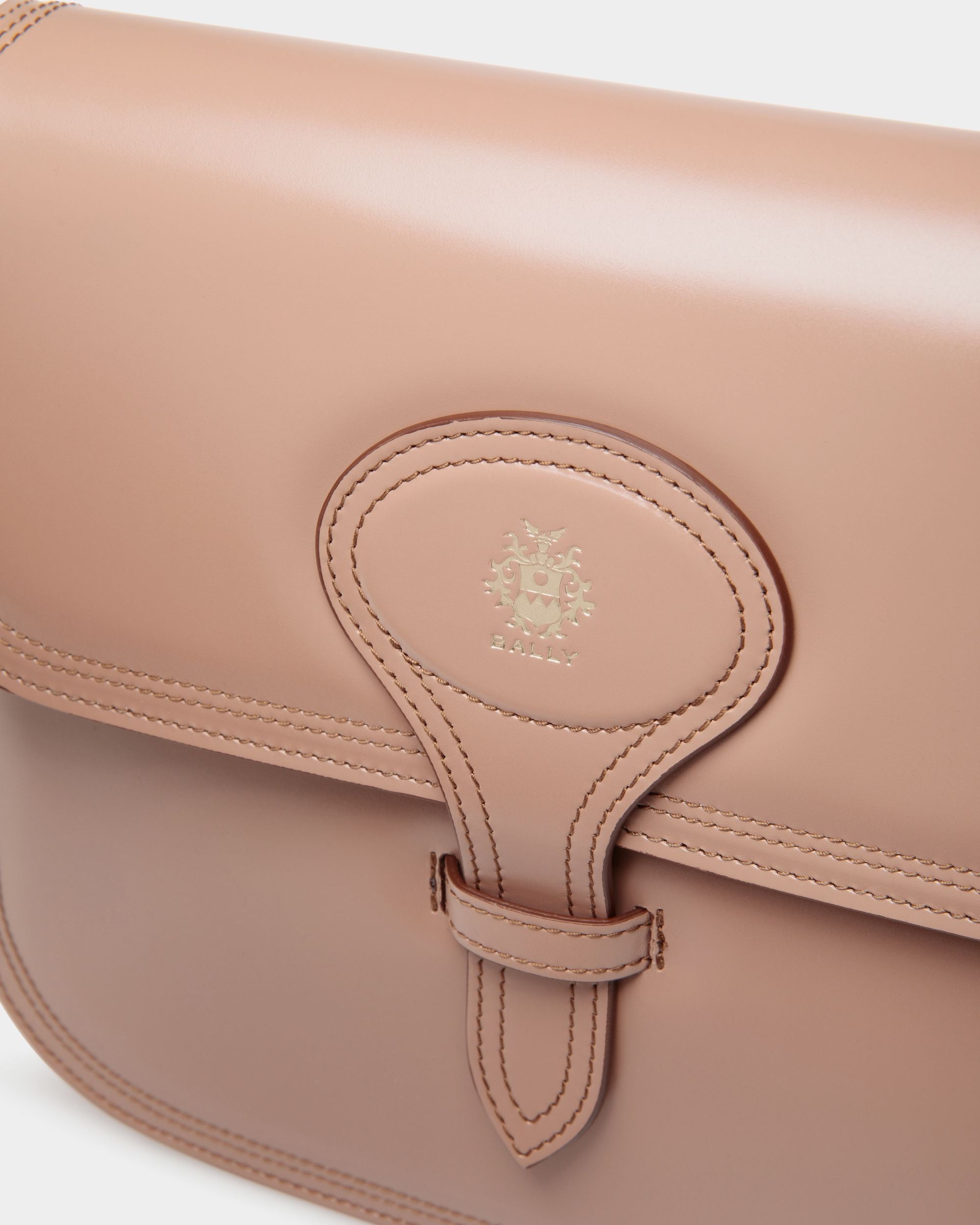 Borsa A Tracolla Beckett In Pelle Spazzolata Praline Beige - Donna - Bally - 04
