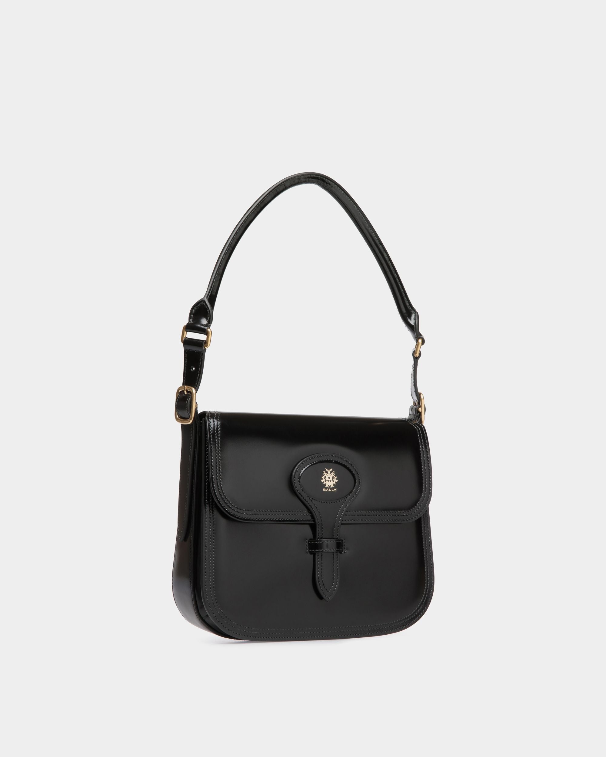 Borsa A Tracolla Beckett In Pelle Spazzolata Nera - Donna - Bally - 04