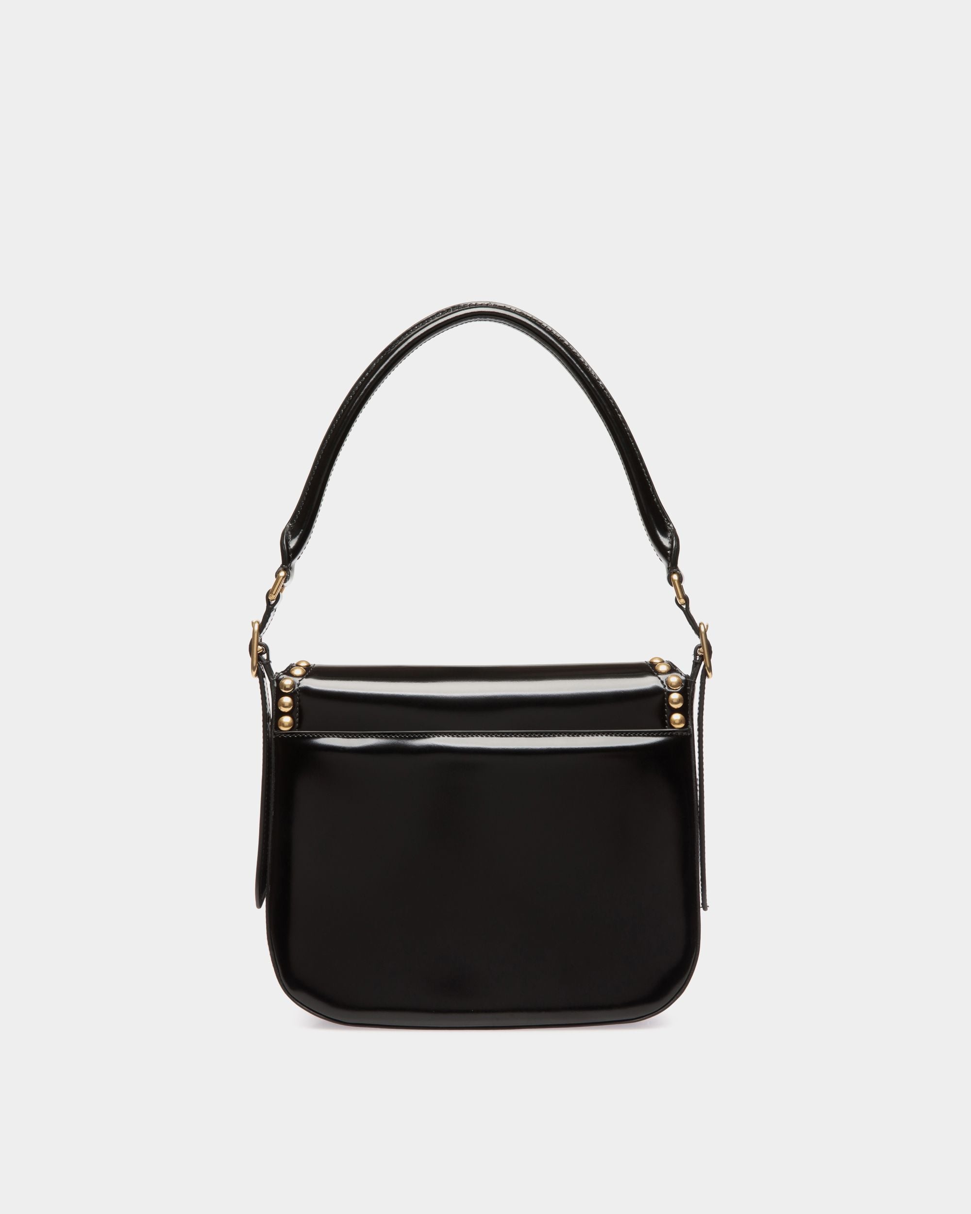 Borsa A Tracolla Beckett In Pelle Nera Con Borchie - Donna - Bally - 03