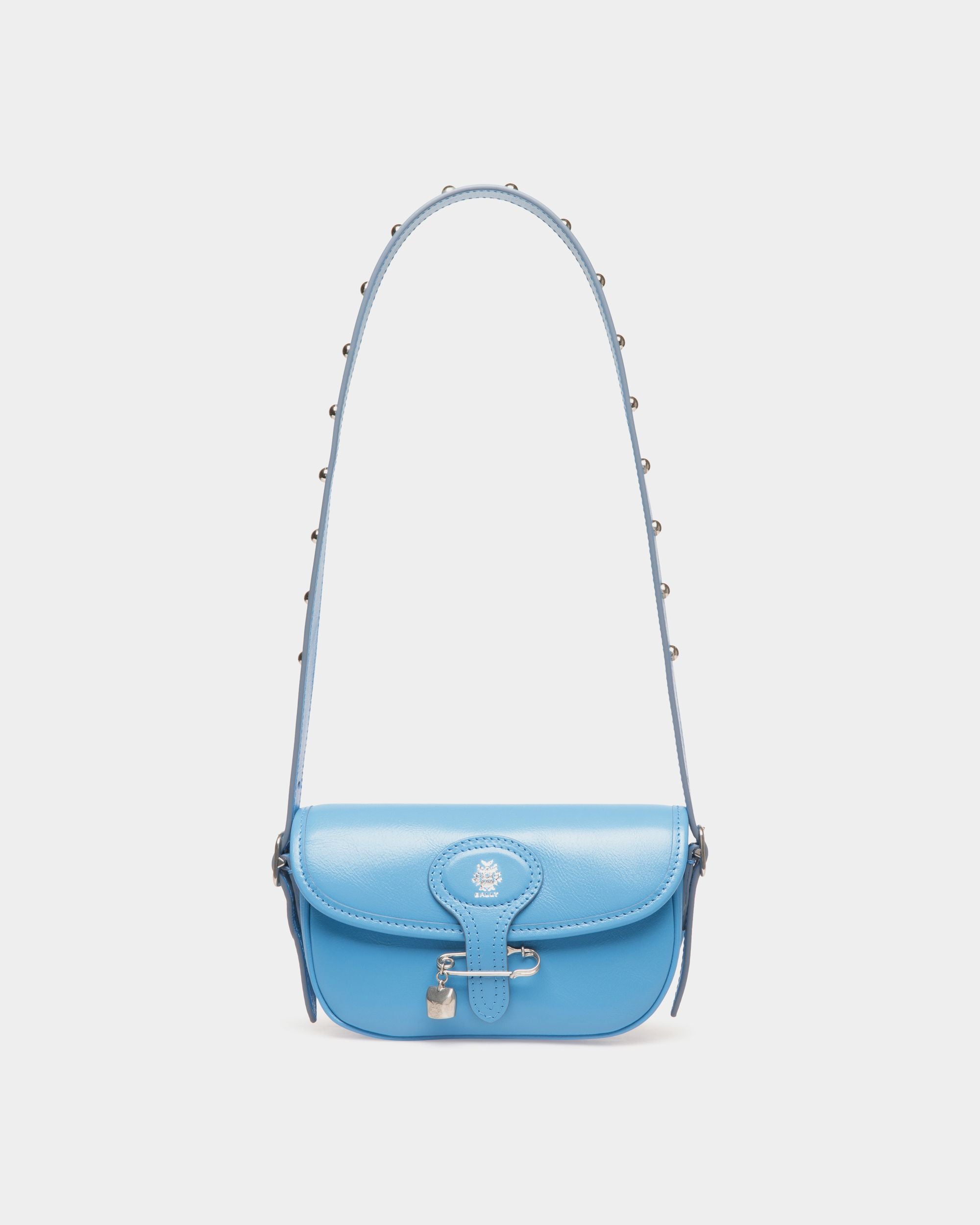 Borsa Mini Beckett In Pelle Blu Con Spilla Bally Pin - Donna - Bally - 01