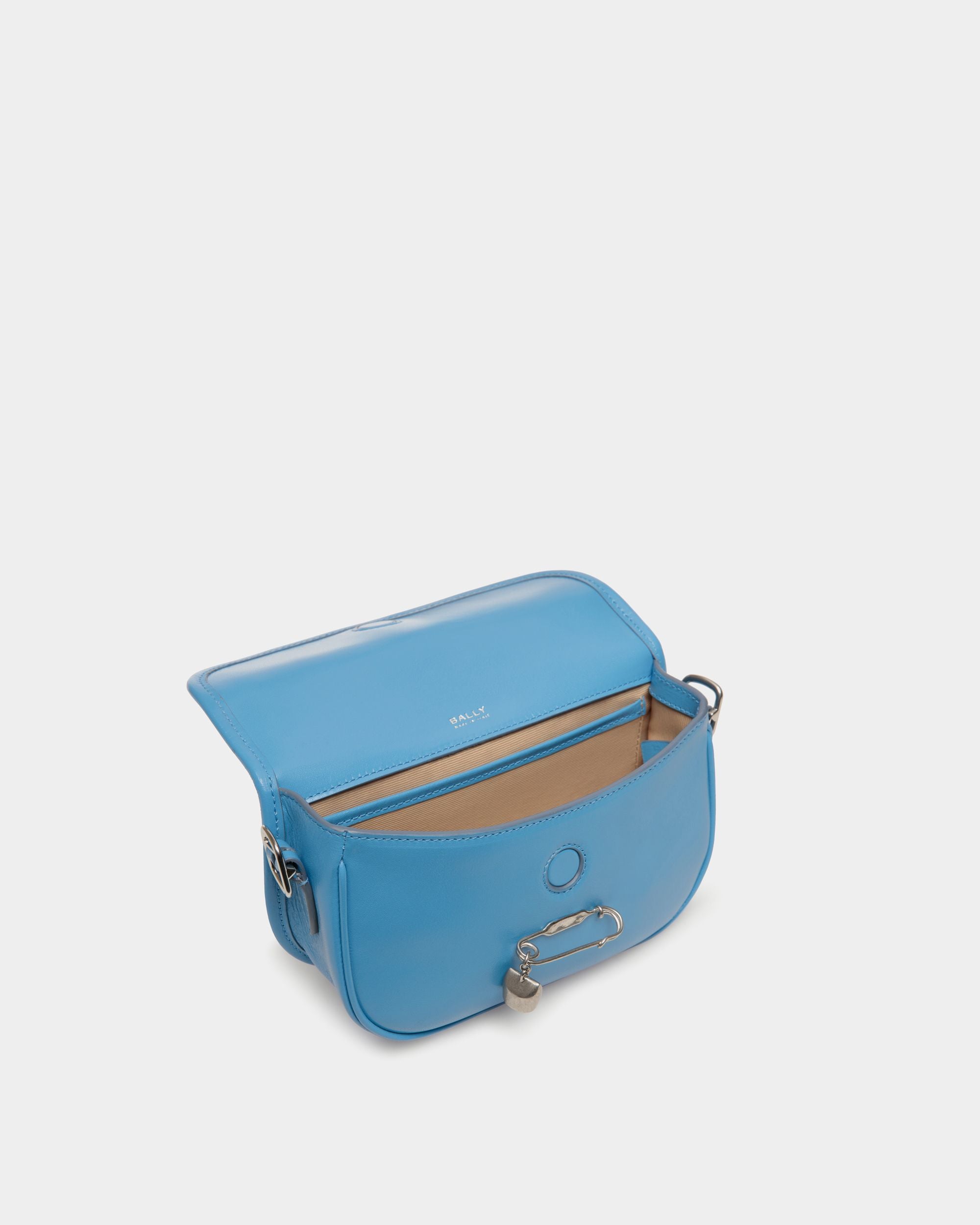 Borsa Mini Beckett In Pelle Blu Con Spilla Bally Pin - Donna - Bally - 05
