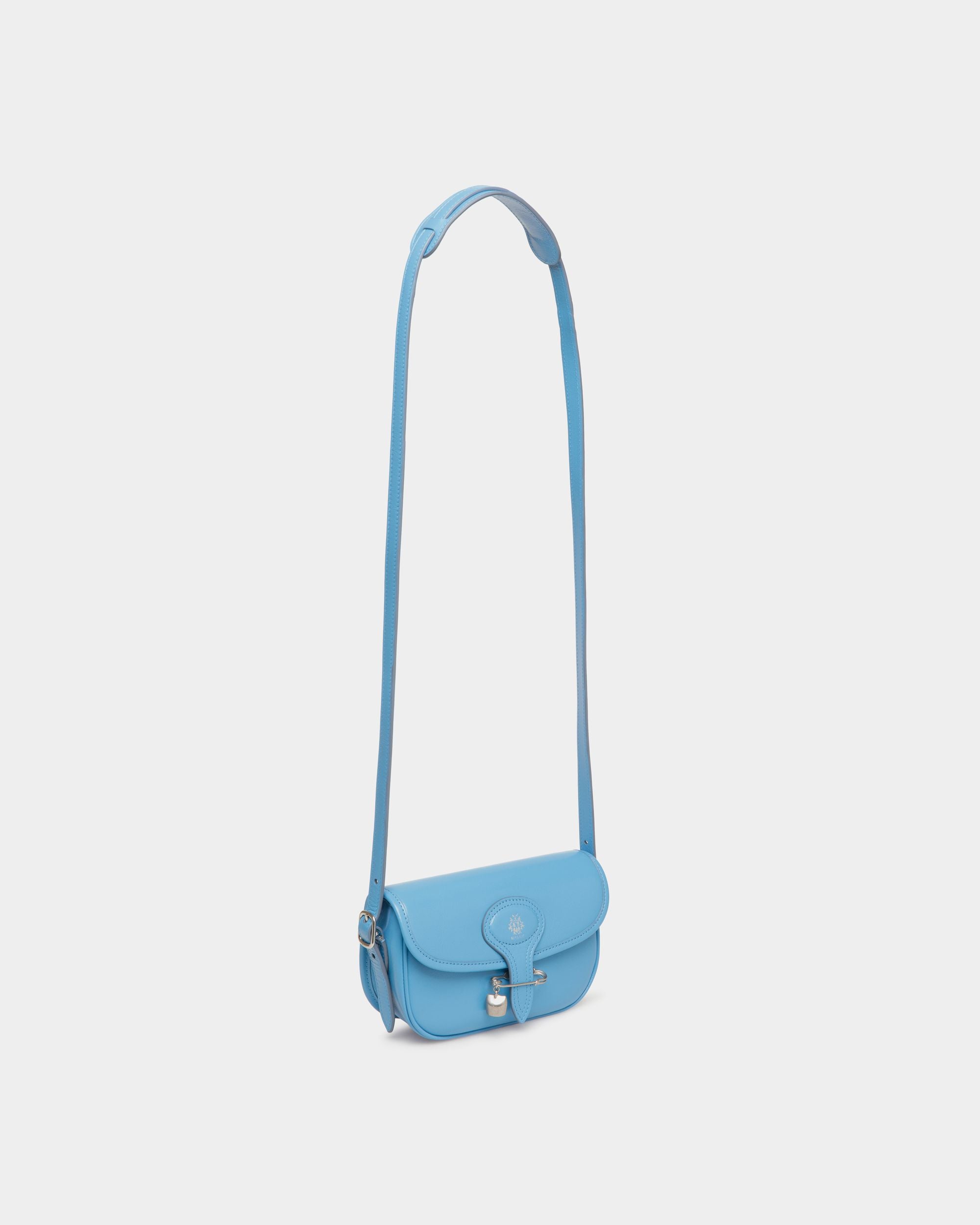 Borsa Mini Beckett In Pelle Blu Con Spilla Bally Pin - Donna - Bally - 06