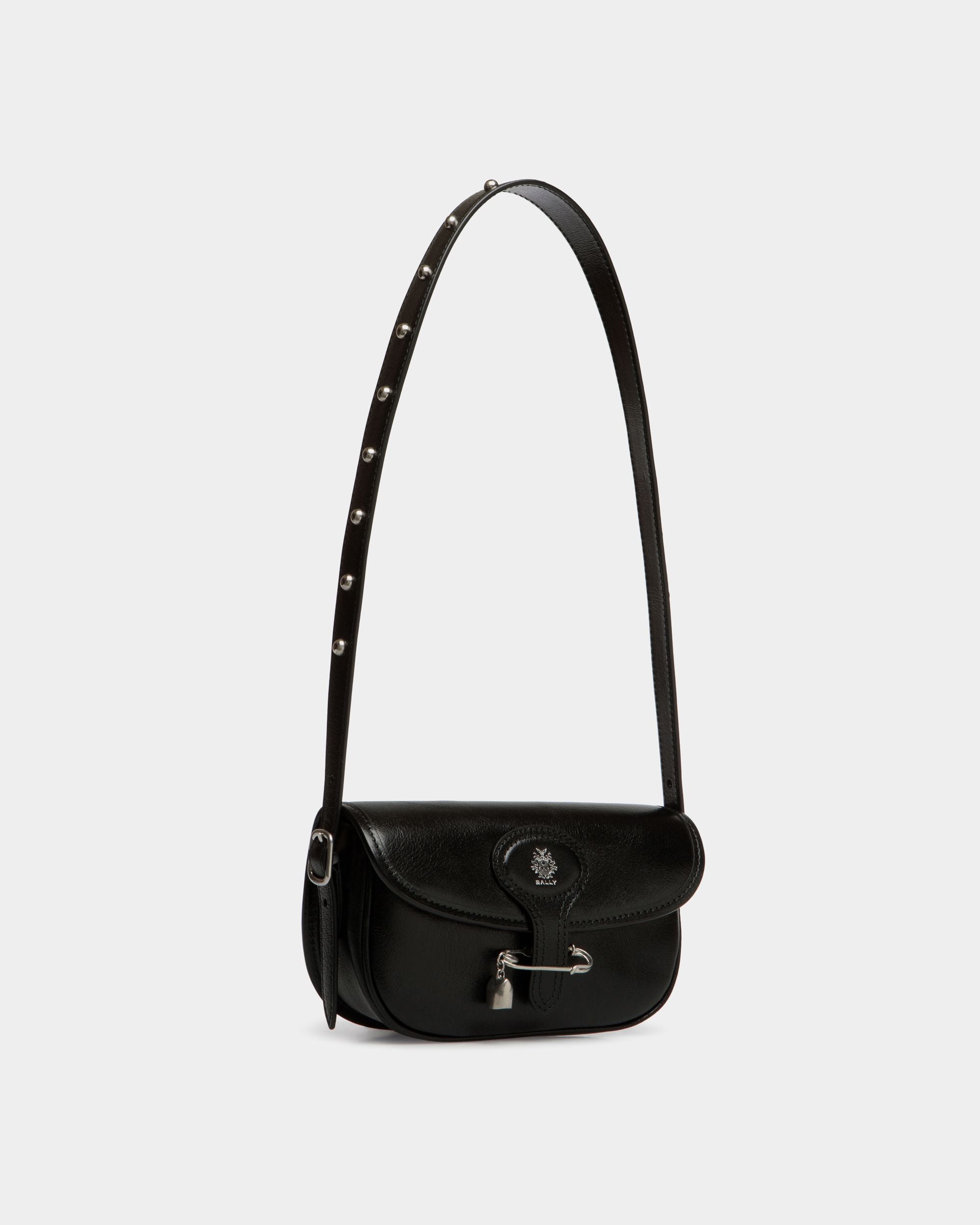 Borsa Mini Beckett In Pelle Nera Con Spilla Bally Pin - Donna - Bally - 04