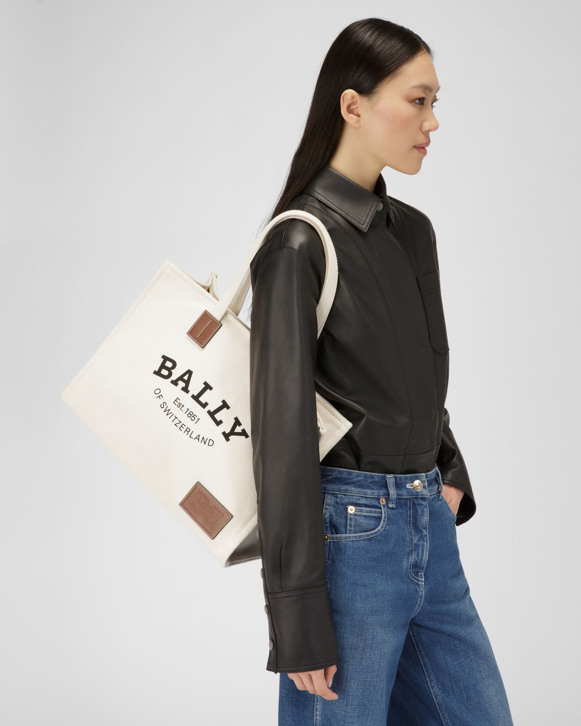 Crystalia Tote Bag In Tessuto Color Naturale - Donna - Bally - 02