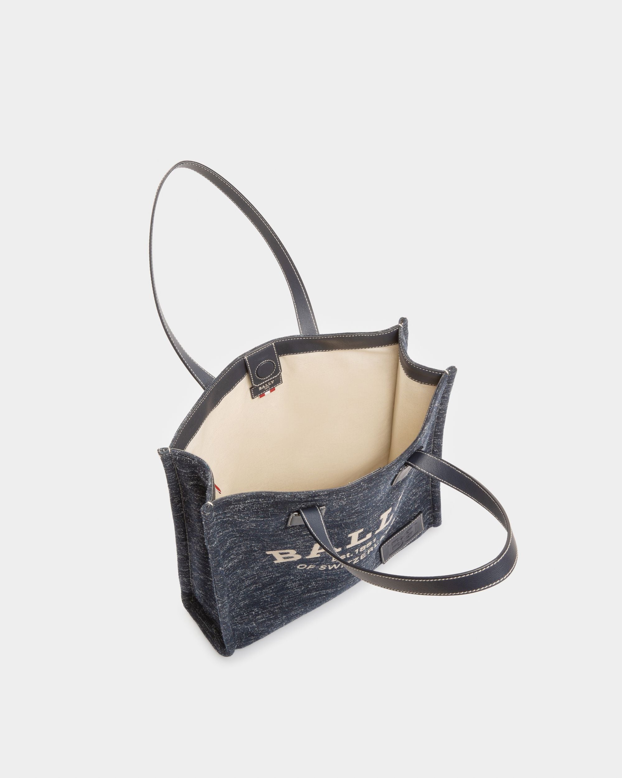 Crystalia Tote Bag In Tessuto Blu Navy - Donna - Bally - 04