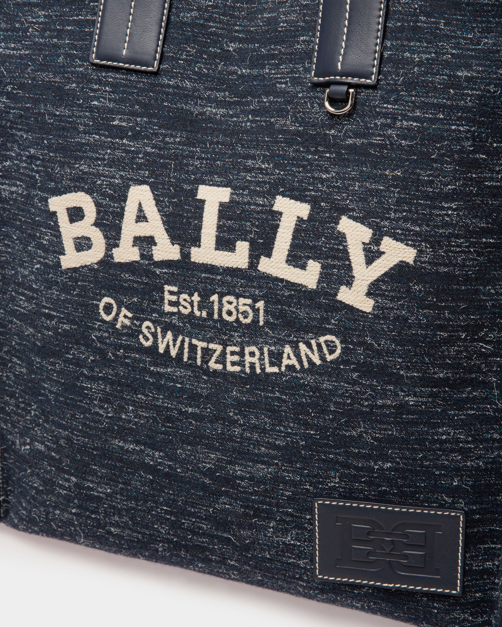 Crystalia Tote Bag In Tessuto Blu Navy - Donna - Bally - 05