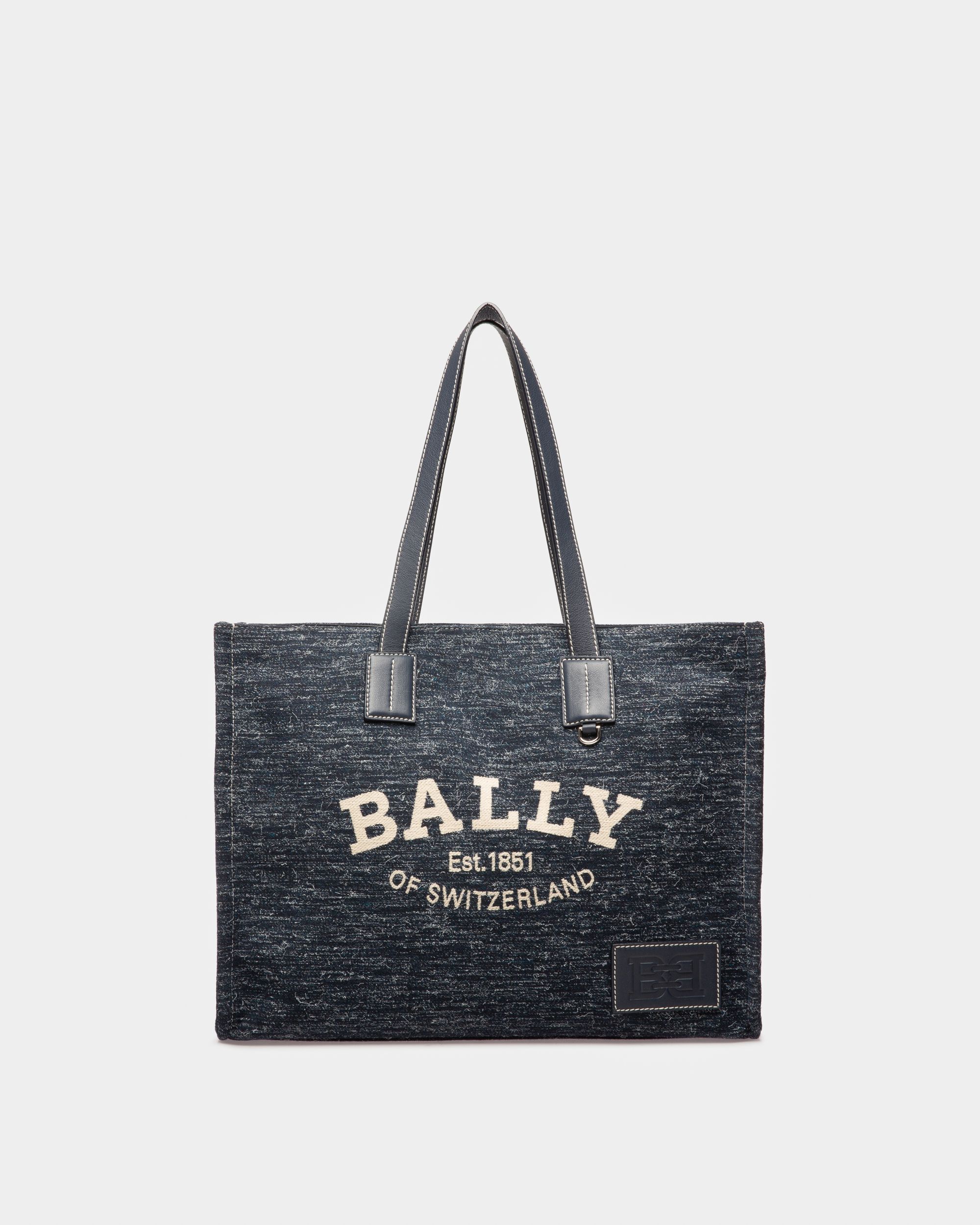 Crystalia Tote Bag In Tessuto Blu Navy - Donna - Bally - 01