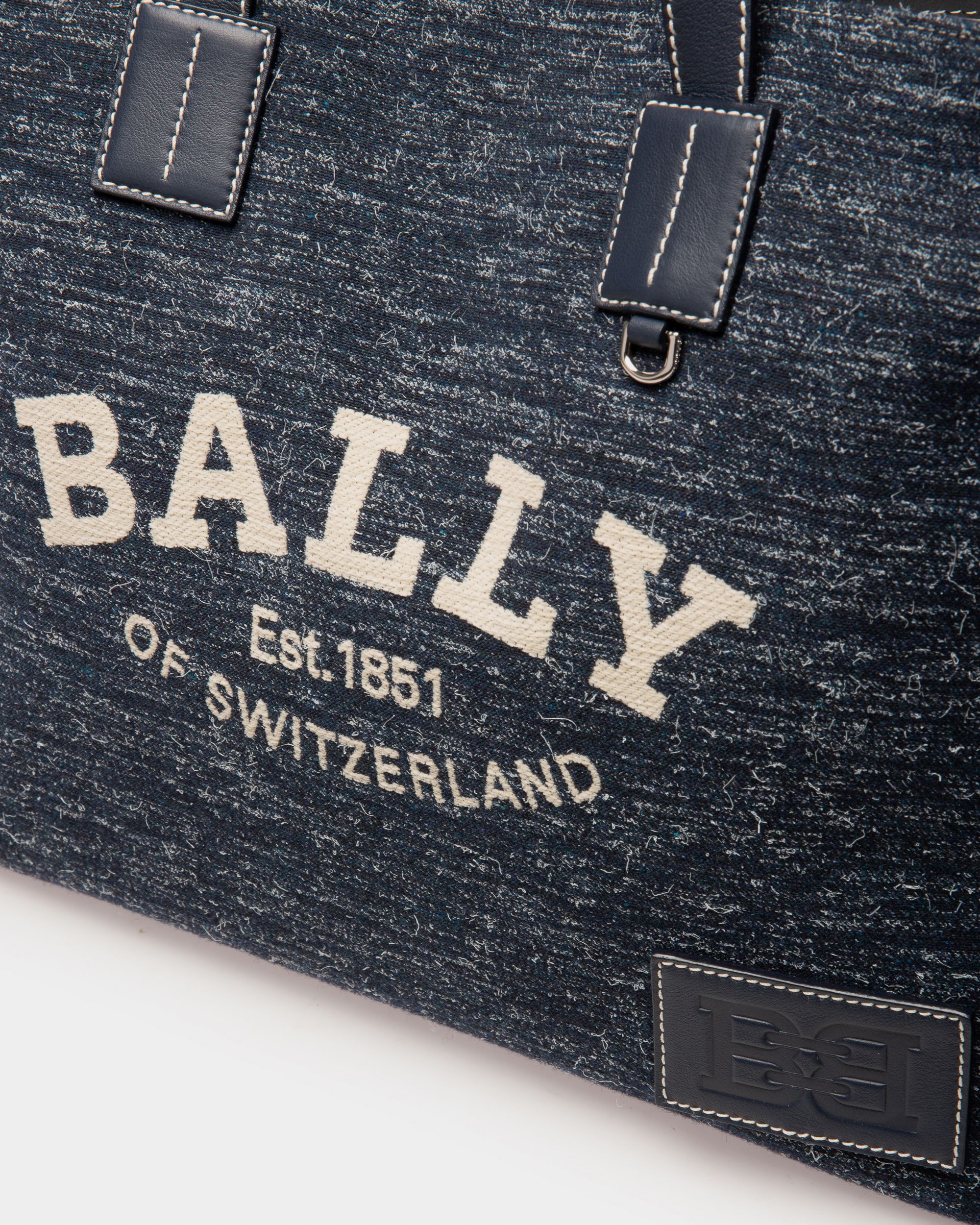Crystalia Tote Bag In Tessuto Blu Navy - Donna - Bally - 05