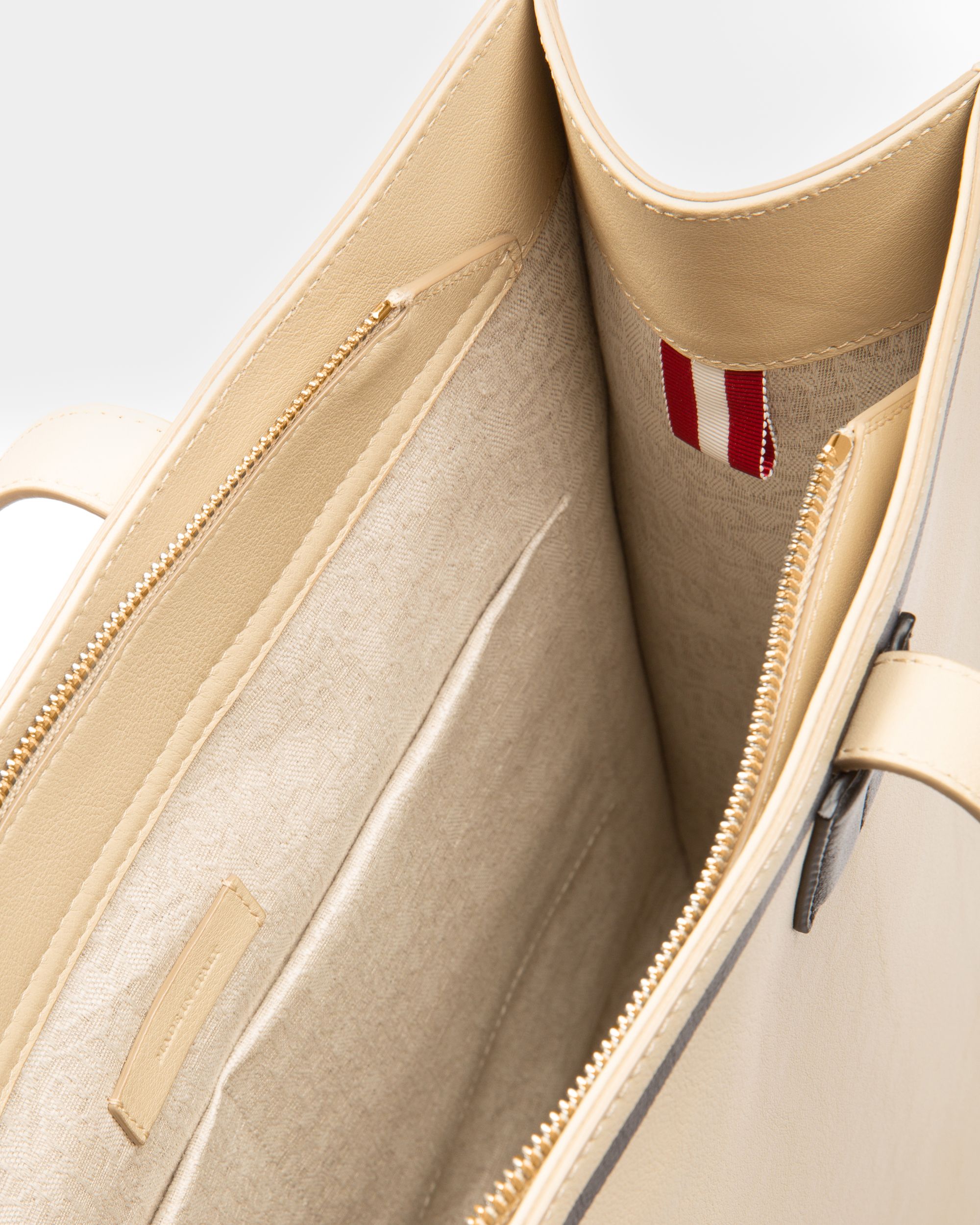 Crystalia Tote Bag In Pelle Beige Chiaro - Donna - Bally - 05