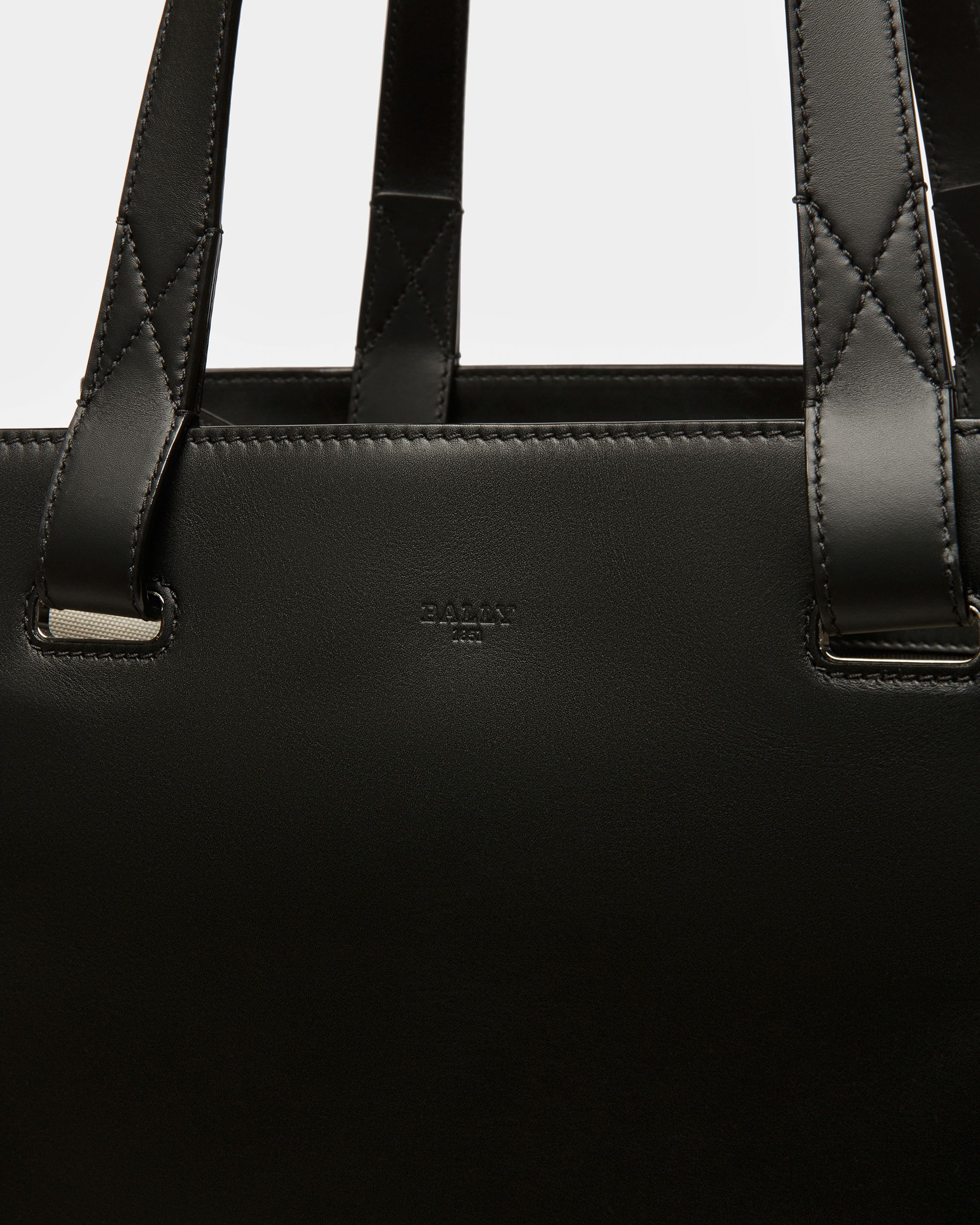 Arystea Tote Bag In Pelle Nera - Donna - Bally - 05