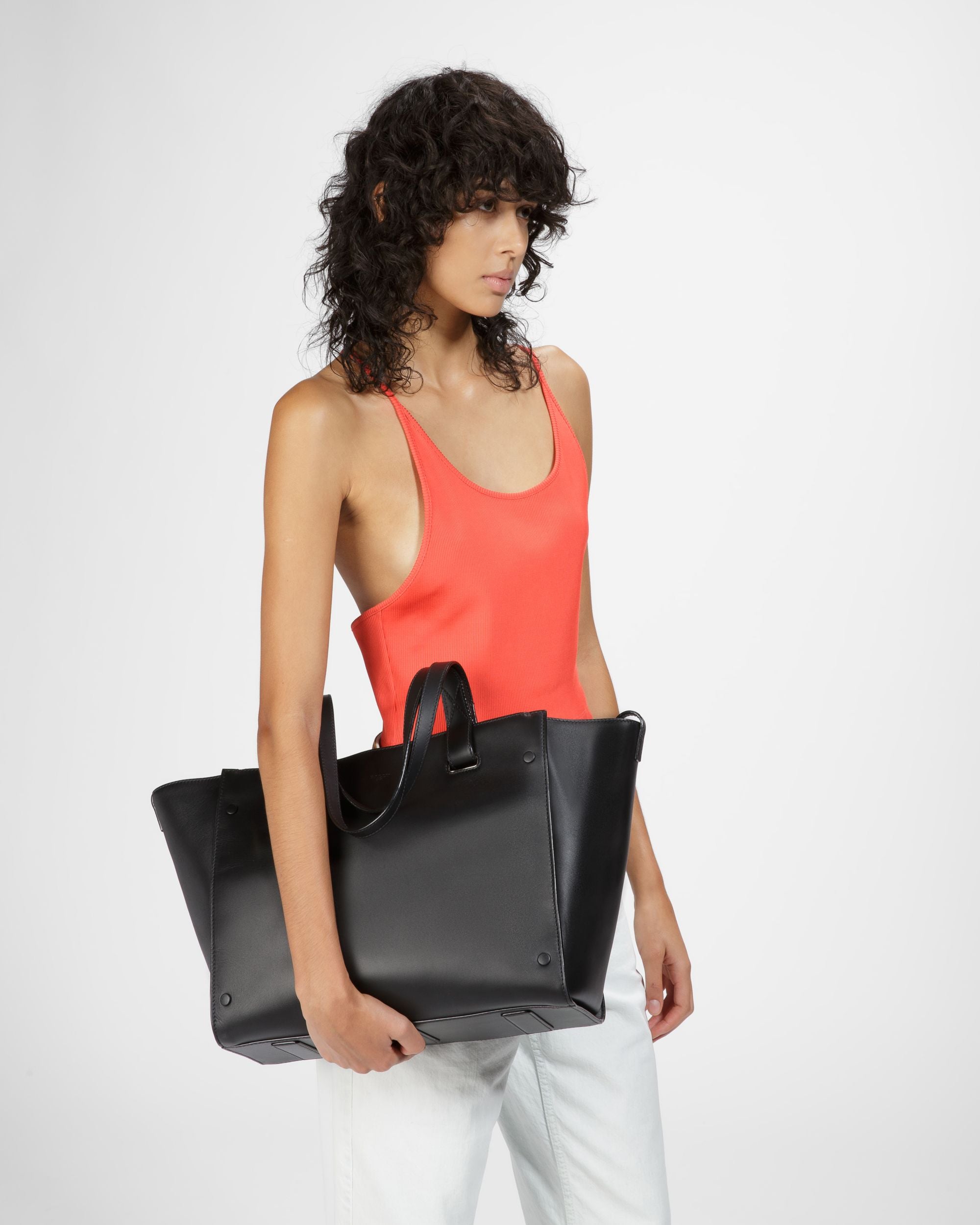 Arystea Tote Bag In Pelle Nera - Donna - Bally - 08
