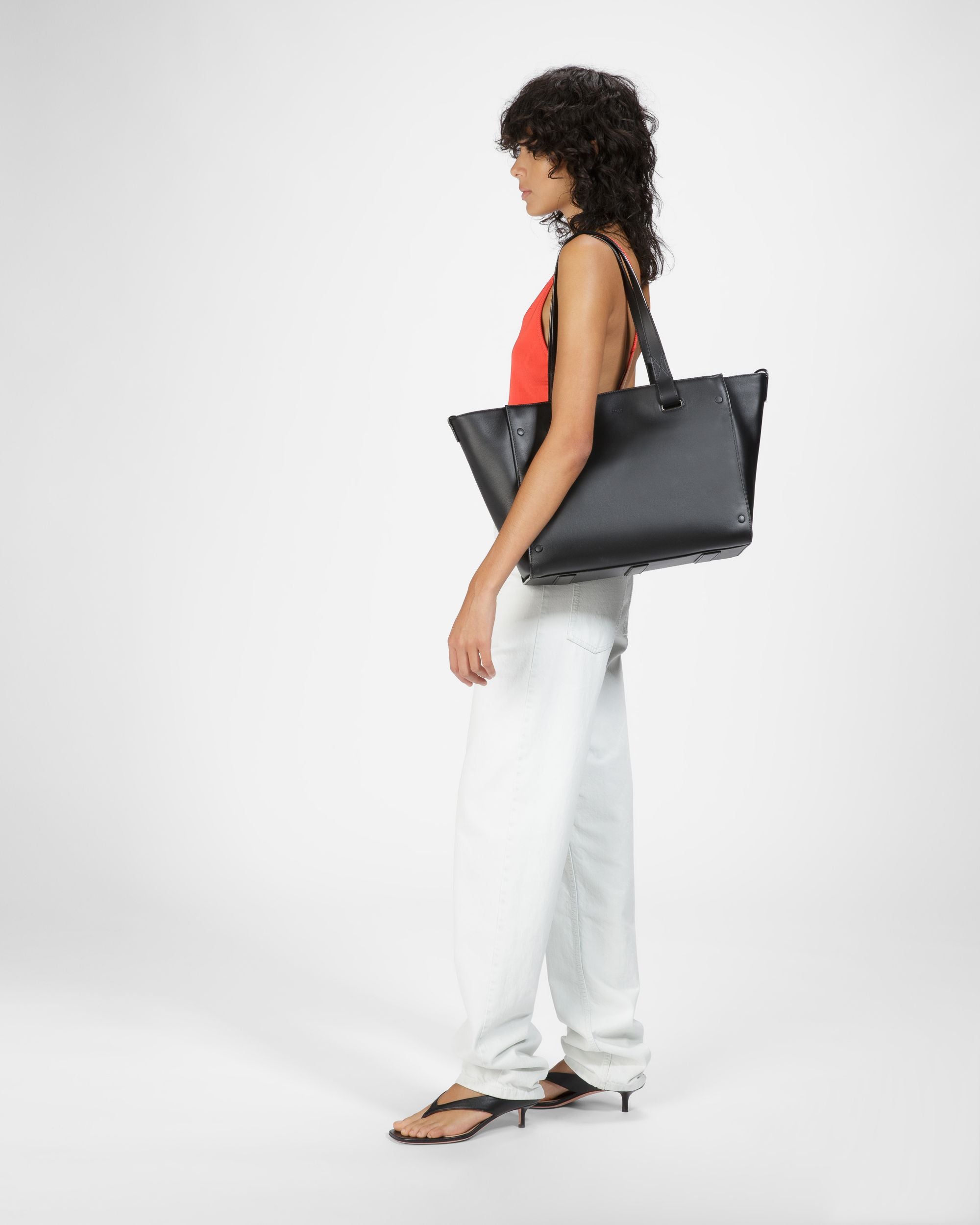 Arystea Tote Bag In Pelle Nera - Donna - Bally - 09