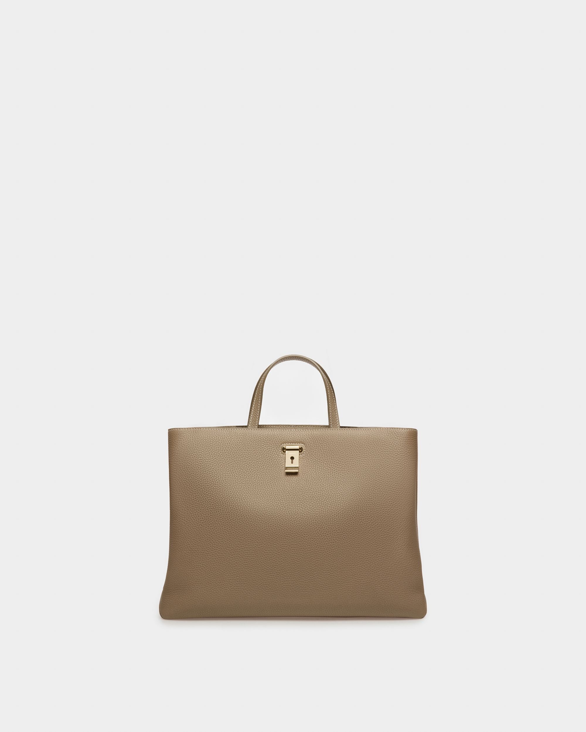 Lya Tote Bag In Pelle Grigio Talpa - Donna - Bally - 04