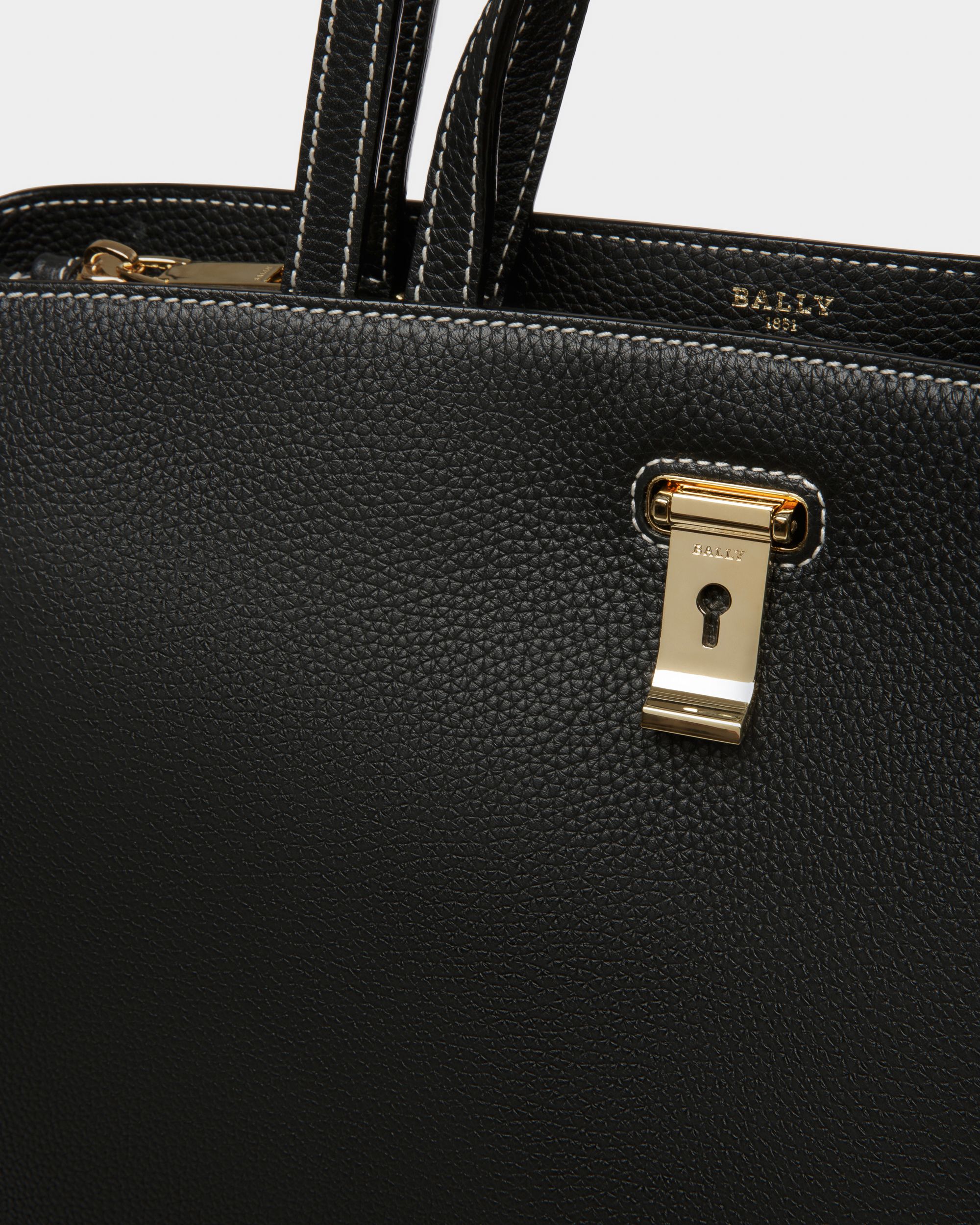 Lya Tote Bag In Pelle Nera - Donna - Bally - 05