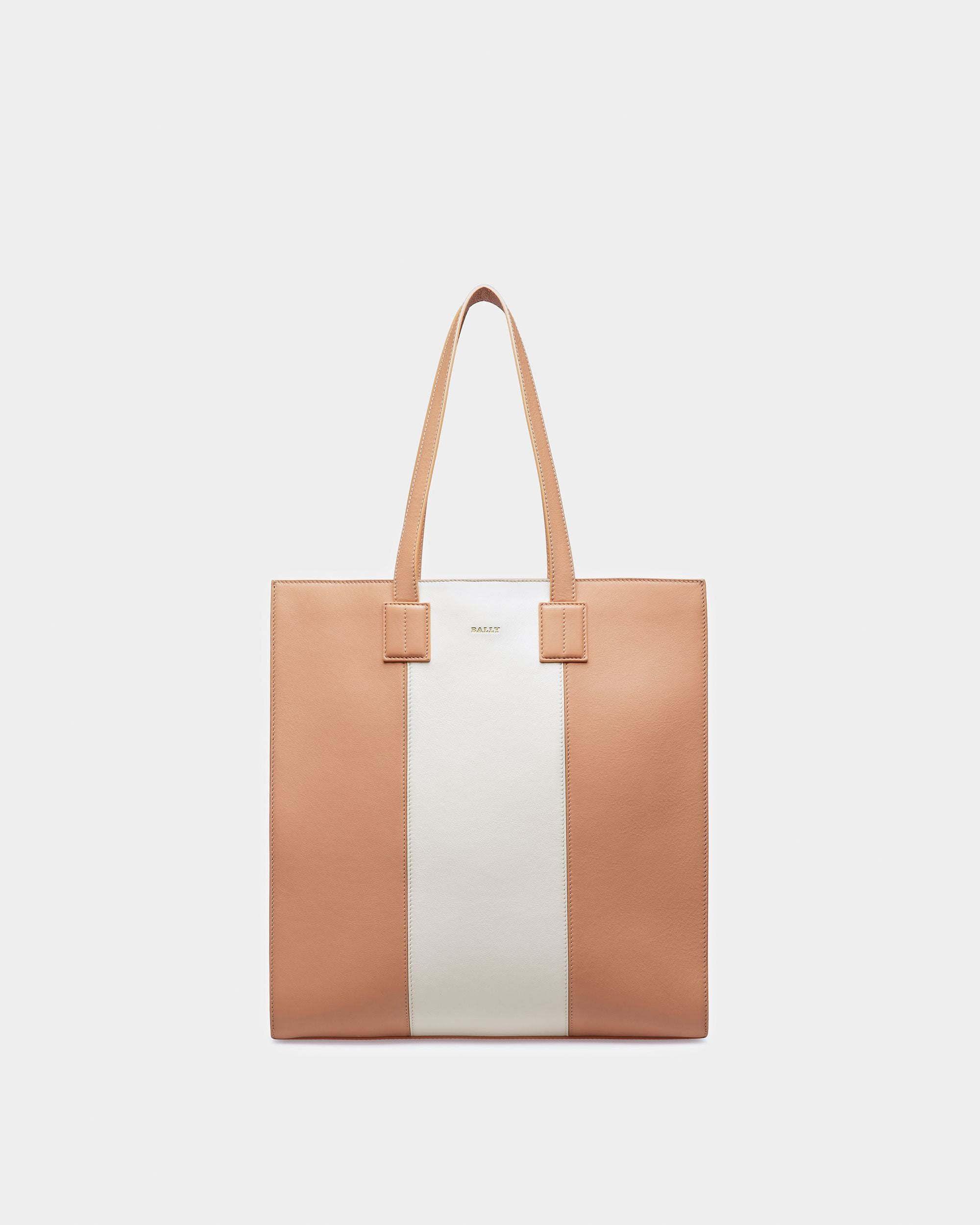 Crystalia Tote Bag In Pelle Color Pesca E Avorio - Donna - Bally - 01