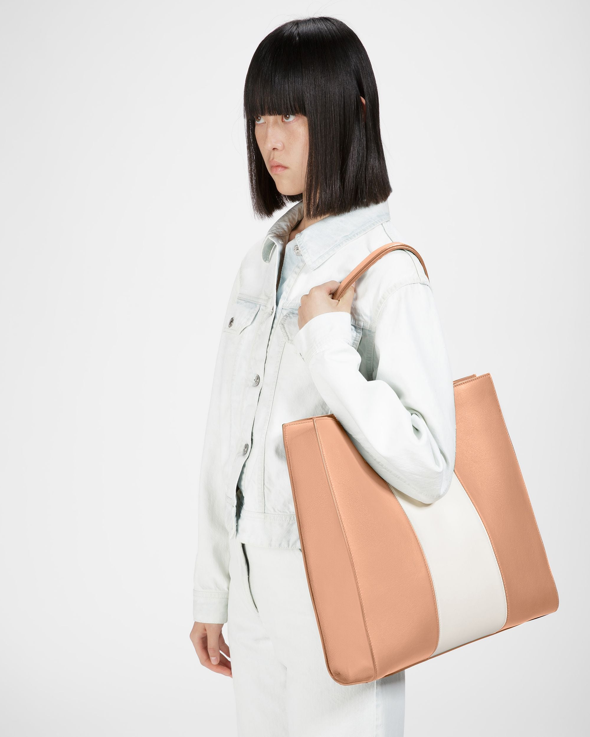 Crystalia Tote Bag In Pelle Color Pesca E Avorio - Donna - Bally - 02