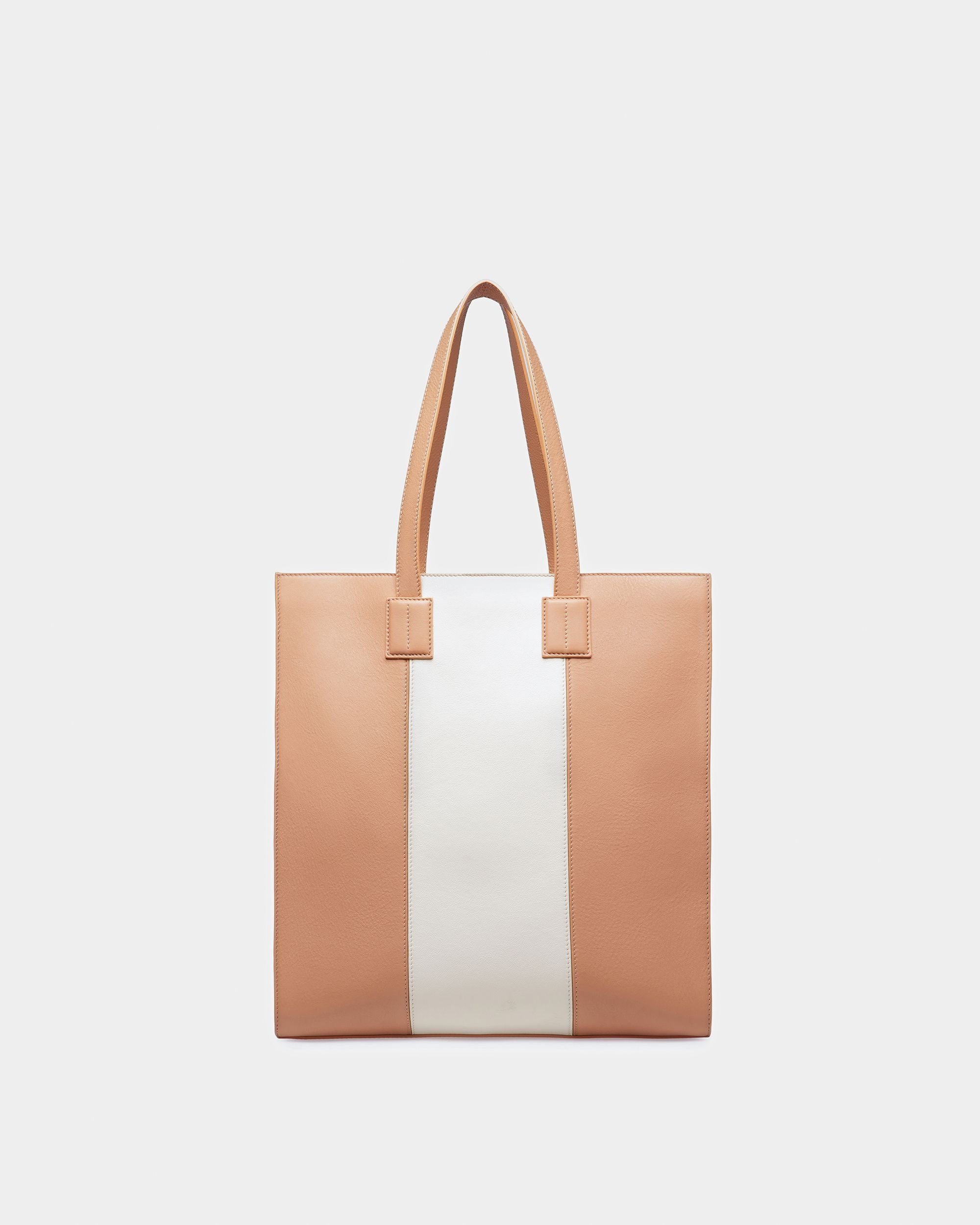 Crystalia Tote Bag In Pelle Color Pesca E Avorio - Donna - Bally - 03